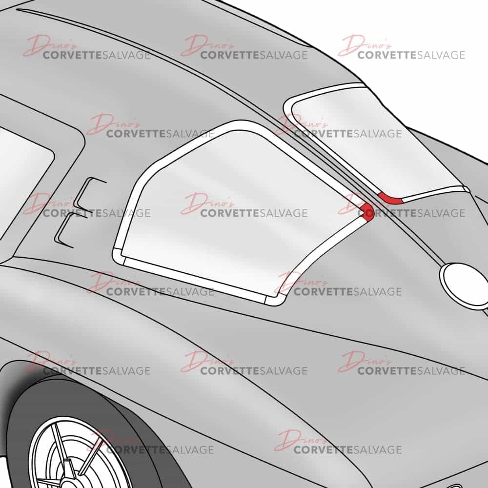 C2 New Rear Split Window Stainless Steel Inner Corner Molding 1963
