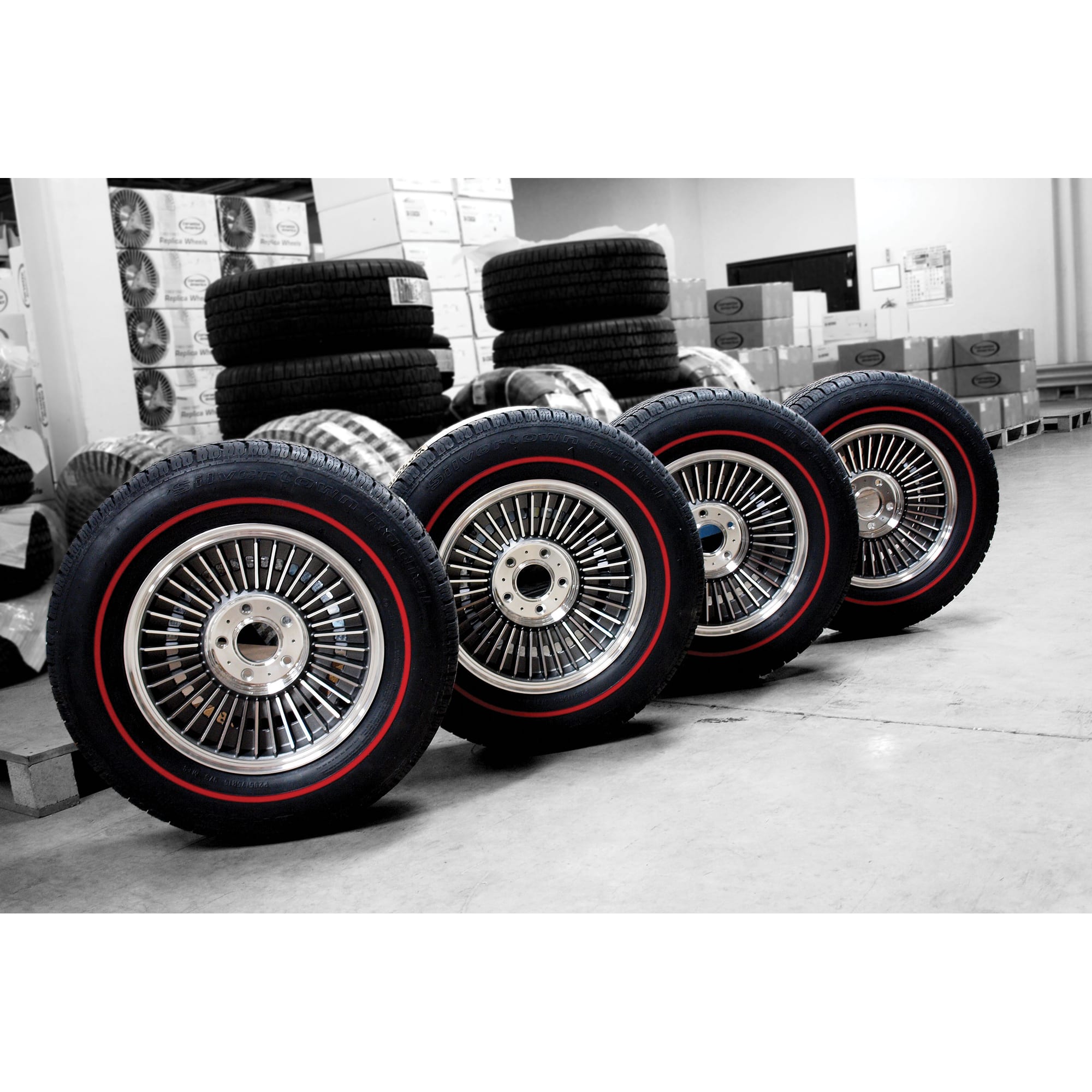 C2 New Direct-Bolt Knockoff Wheel & Tire Package 1965