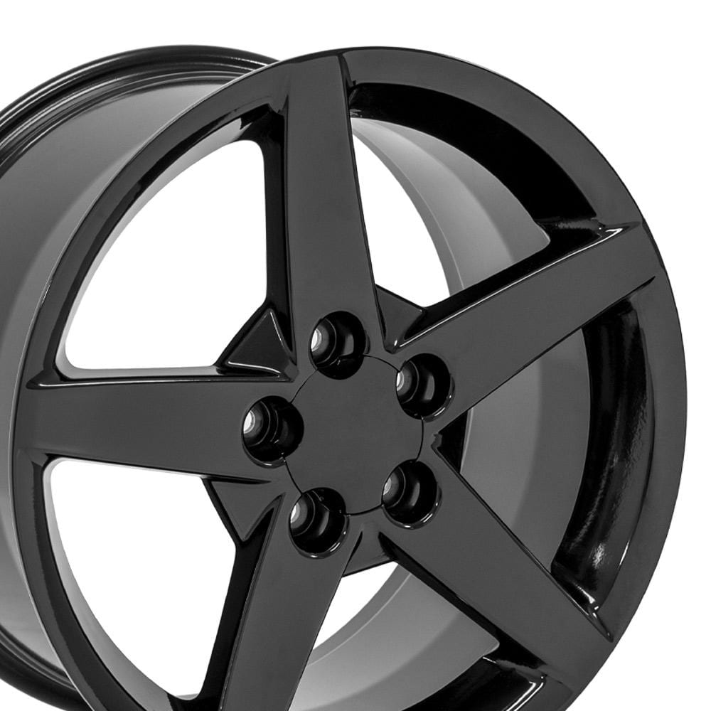 C4 New Gloss Black 18x9.5 Wheel Set of 4 (CV06A) 1988-1996