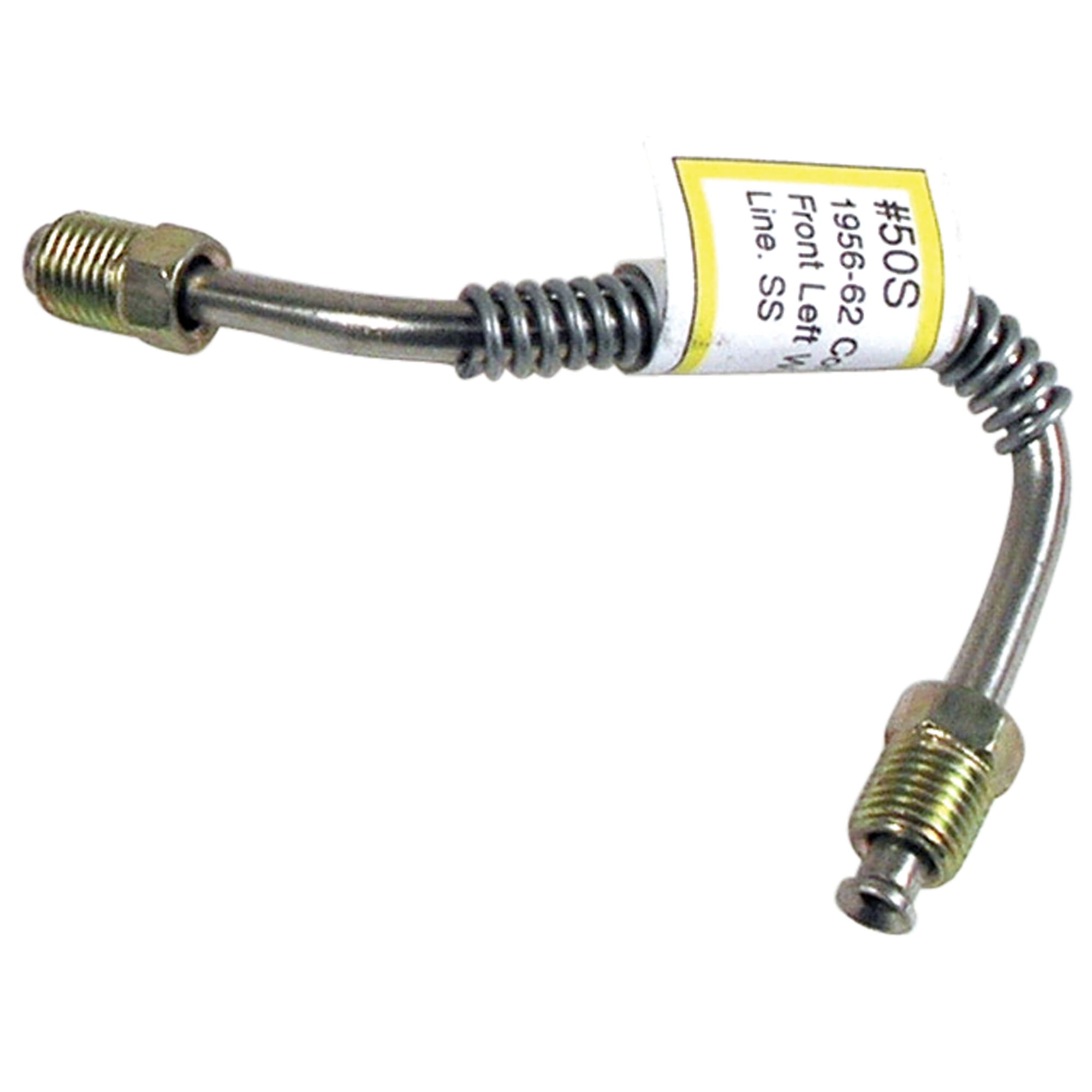 C1 New Driver-Side Brake Line, Front - Stainless Steel 1956-1962
