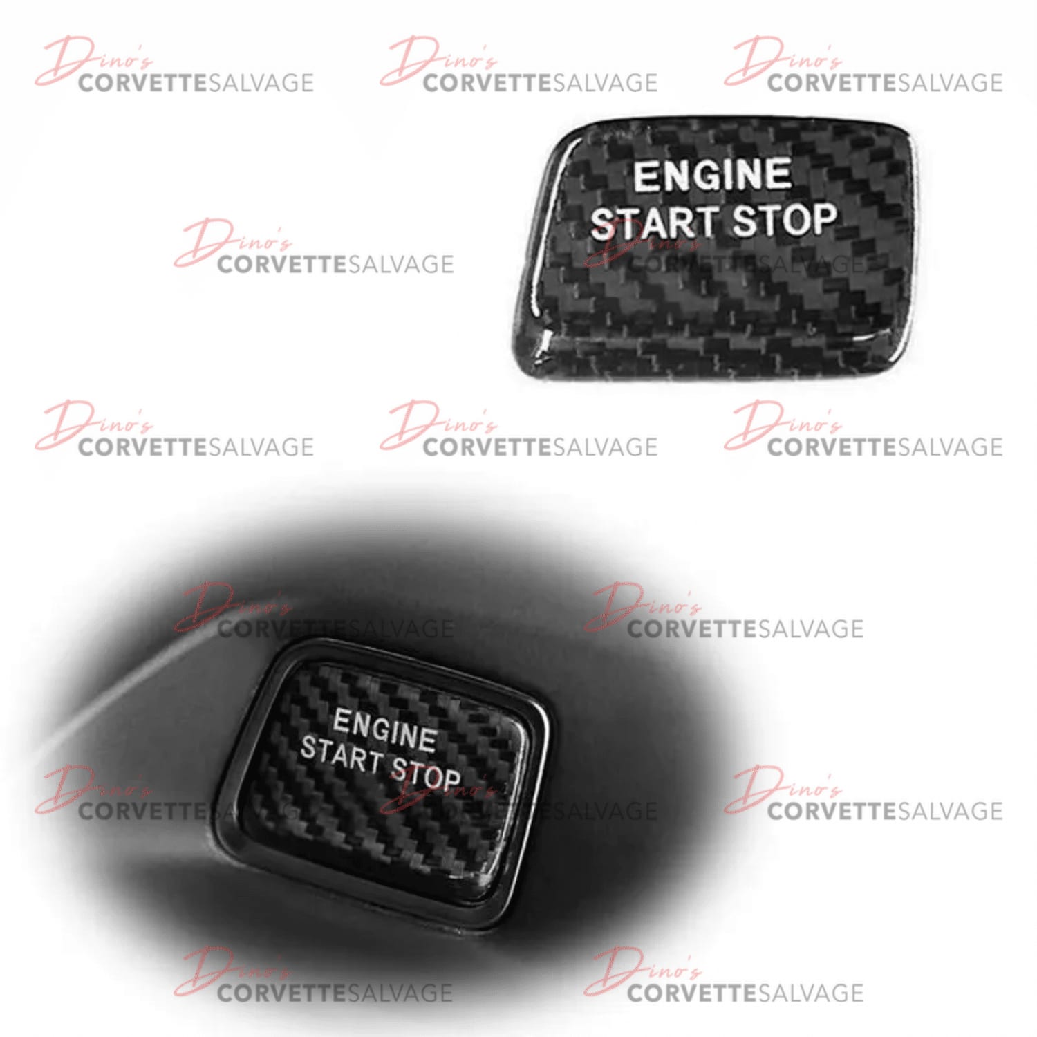 C7 New Carbon Fiber Keyless Engine Start Button Cover Trim 2014-2019