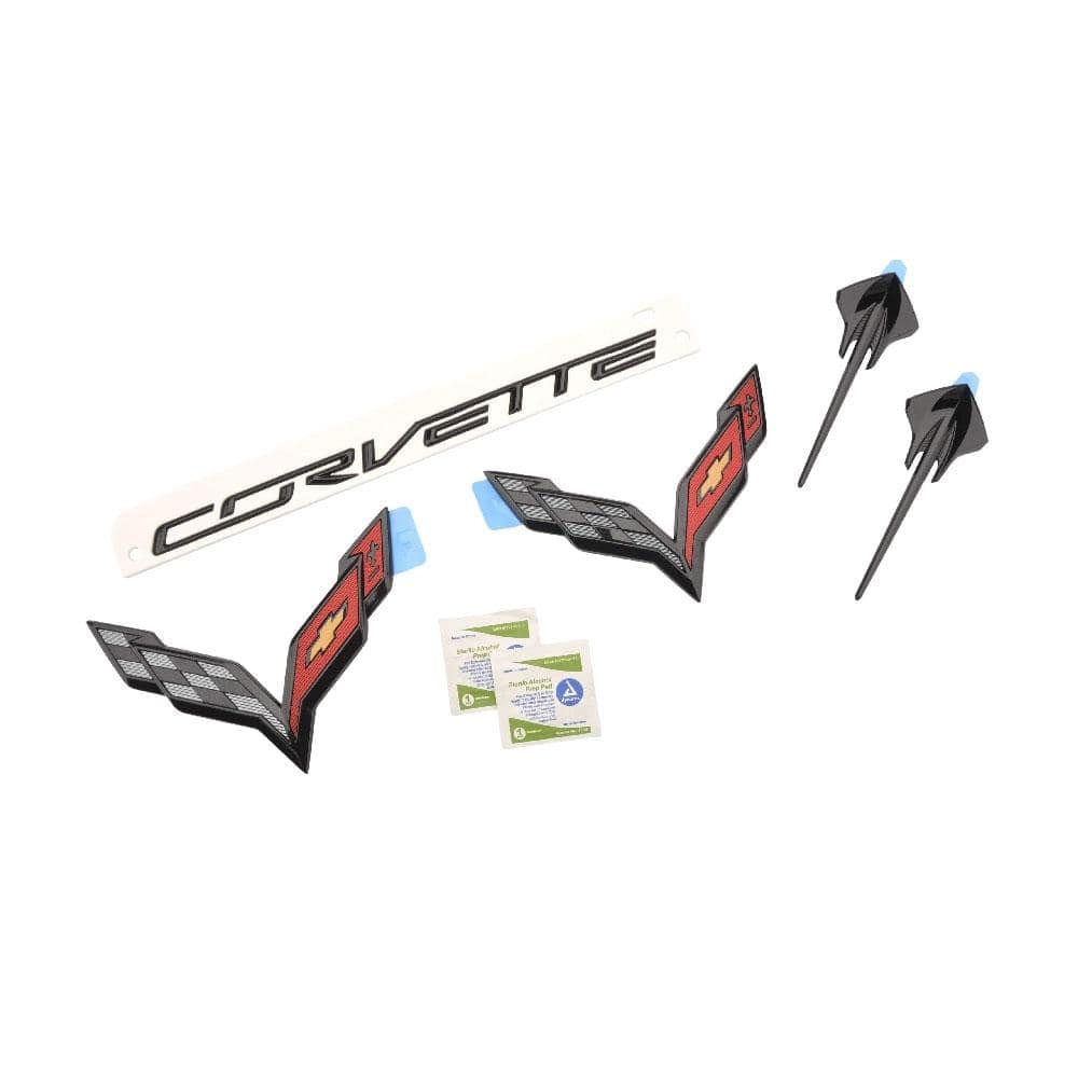 New C7 Black Out Carbon Flash Stingray Emblem Kit 2014-2019