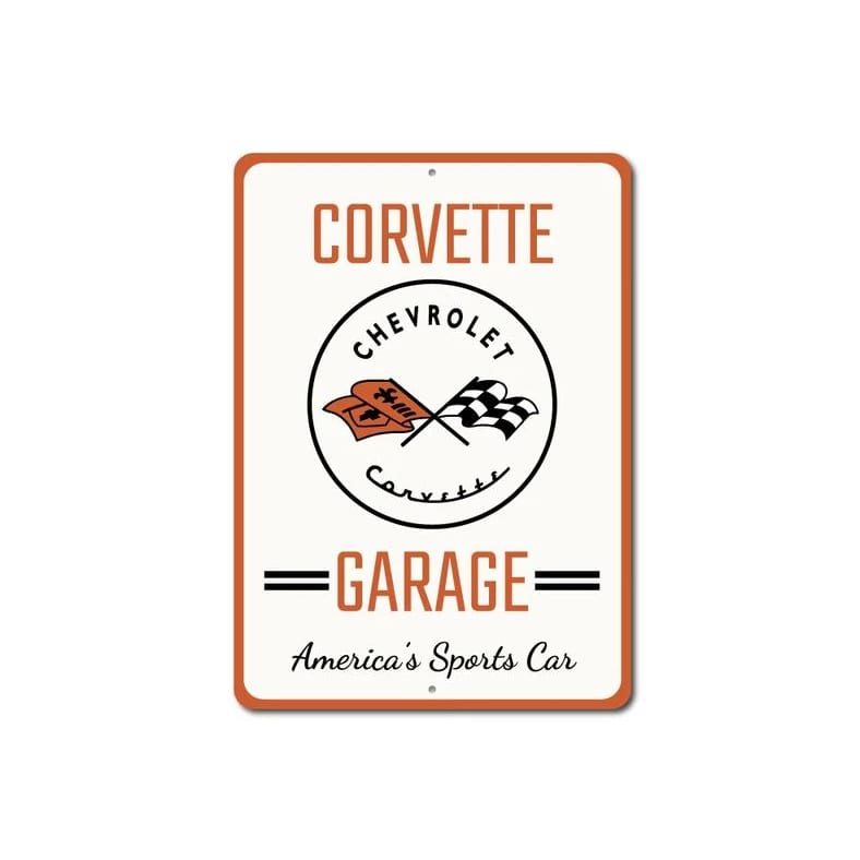 C1-C8 New Corvette Garage Americas Sports Car Sign - 36x54in 1953-2026