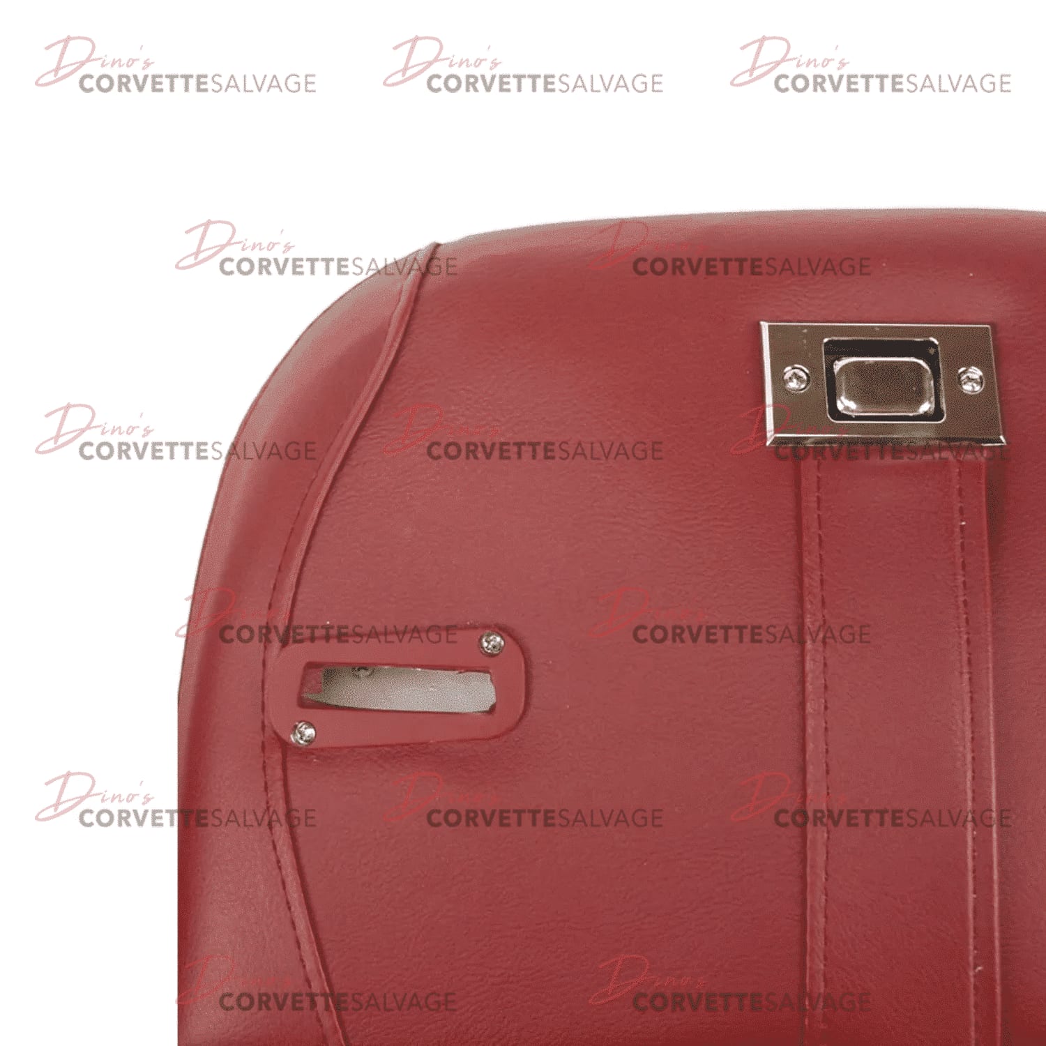C3 Corvette New Leather & Vinyl Oxblood Mounted Seat Cover Set with Shoulder Harness 1975