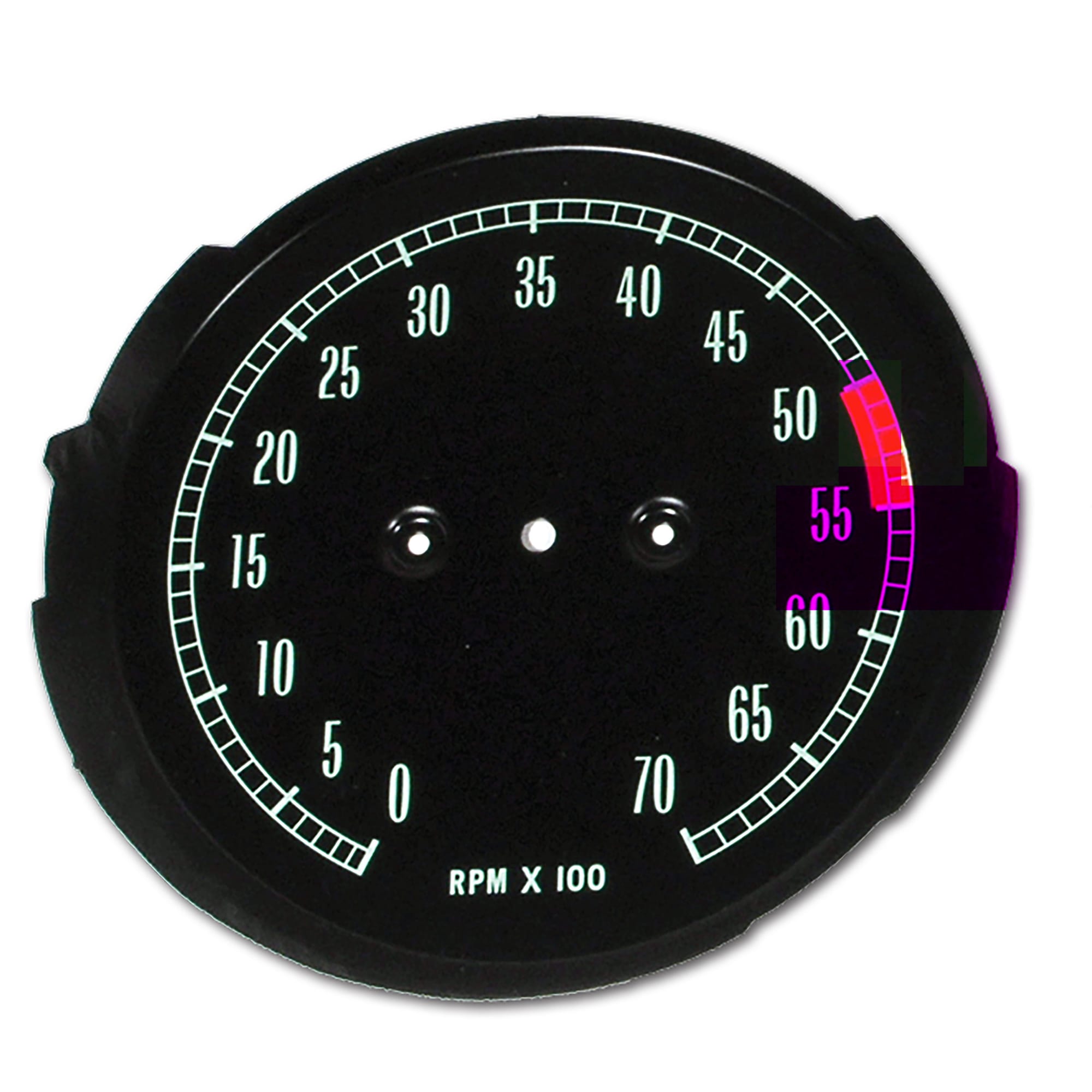 C2 New Tachometer Face, 5300 RPM Redline 1965-1967