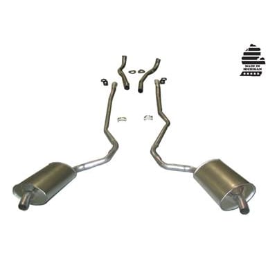 C3 New Exhaust System - 427 4-Speed 2.5 Inch with Welded Secondary Pipe & Mufflers 1968