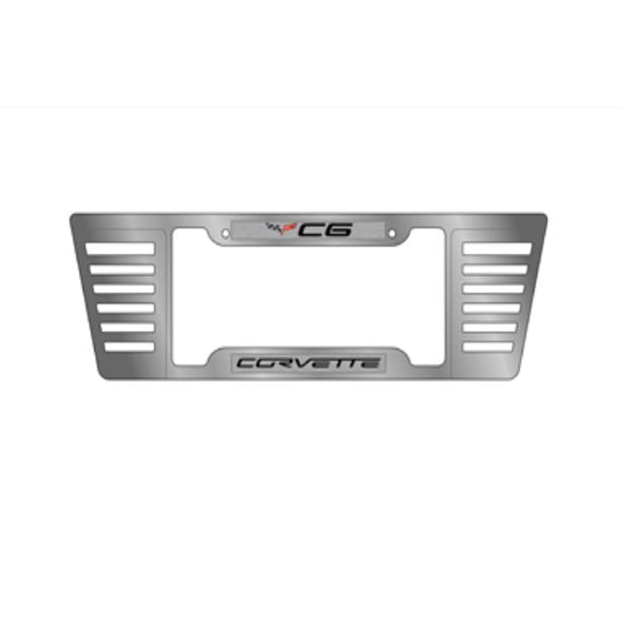 C6 New Rear Louver License Plate Frame with Emblem 2005-2013