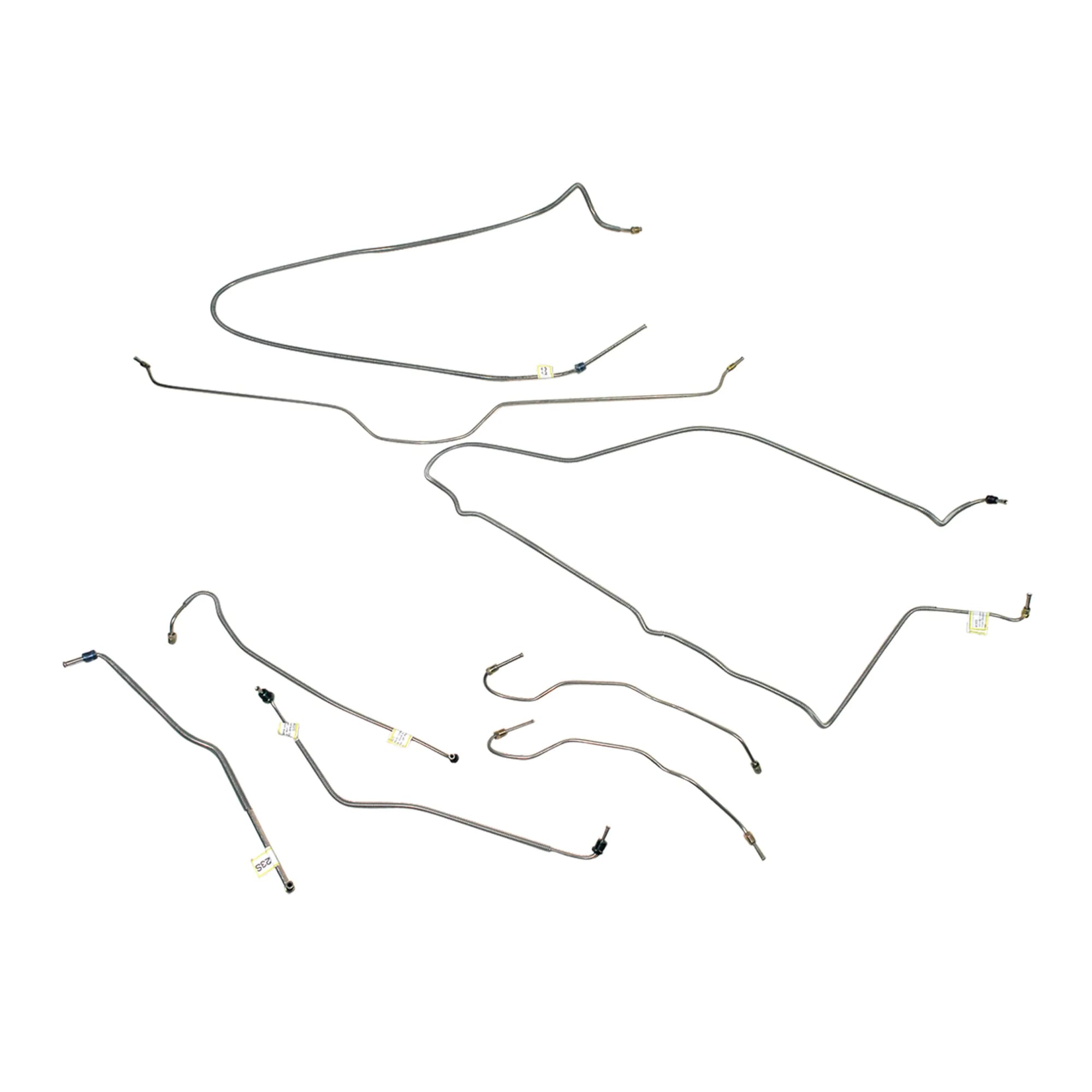 C3 New Brake Line Set, Stainless Steel with Power Brake 1975-1982