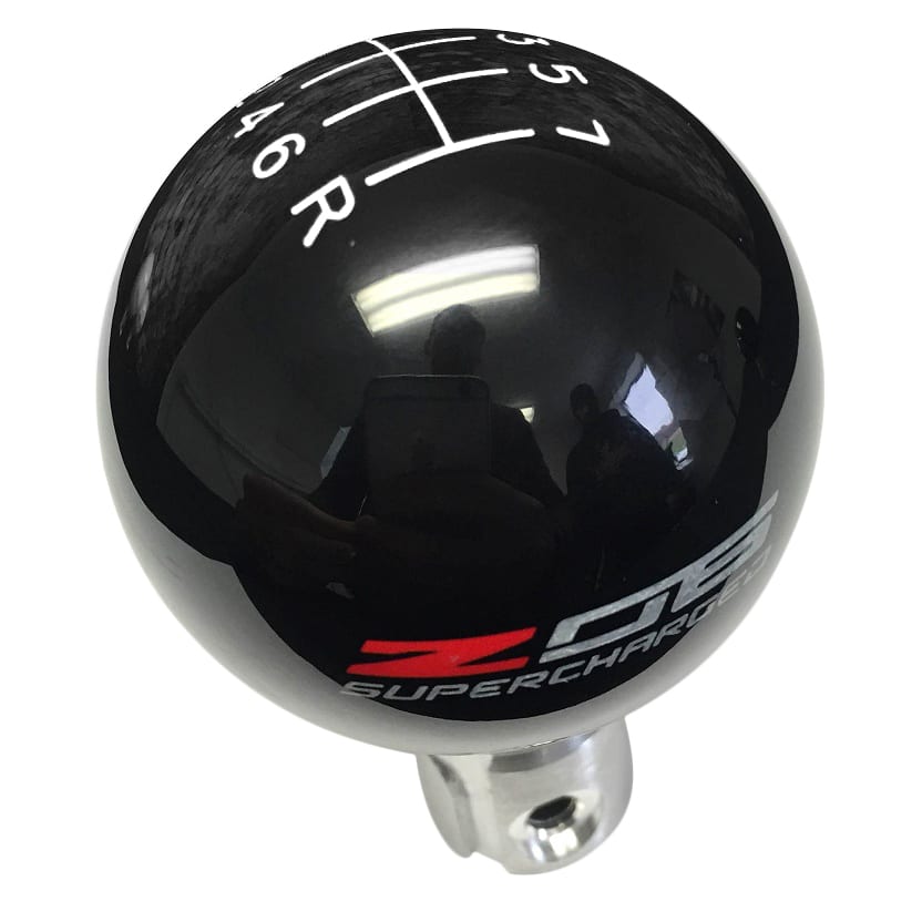 C7 New Shift Knob with Shift Pattern & Side Z06 Logo - Black/White 2015-2019