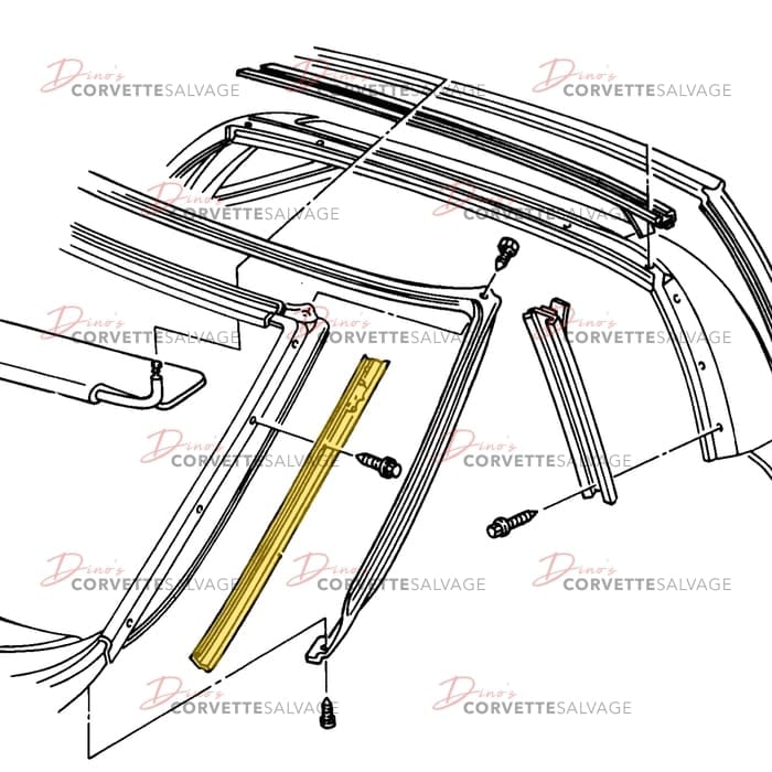 C4 Used Front Side Door Weatherstrip Retainer 1984-1996