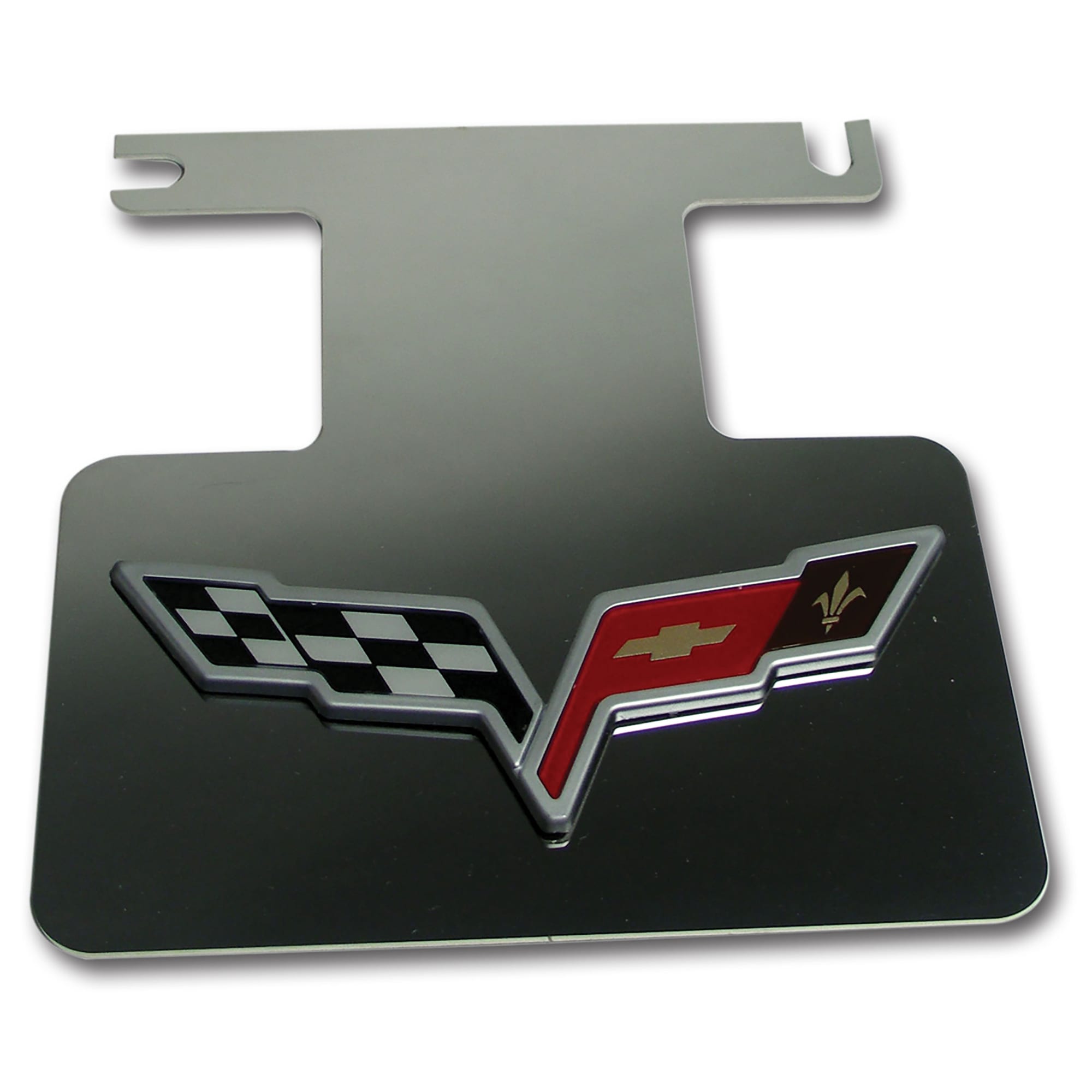 C6 New Custom Painted Exhaust Plate - Stainless Steel with 3D C6 Emblem 2005-2013