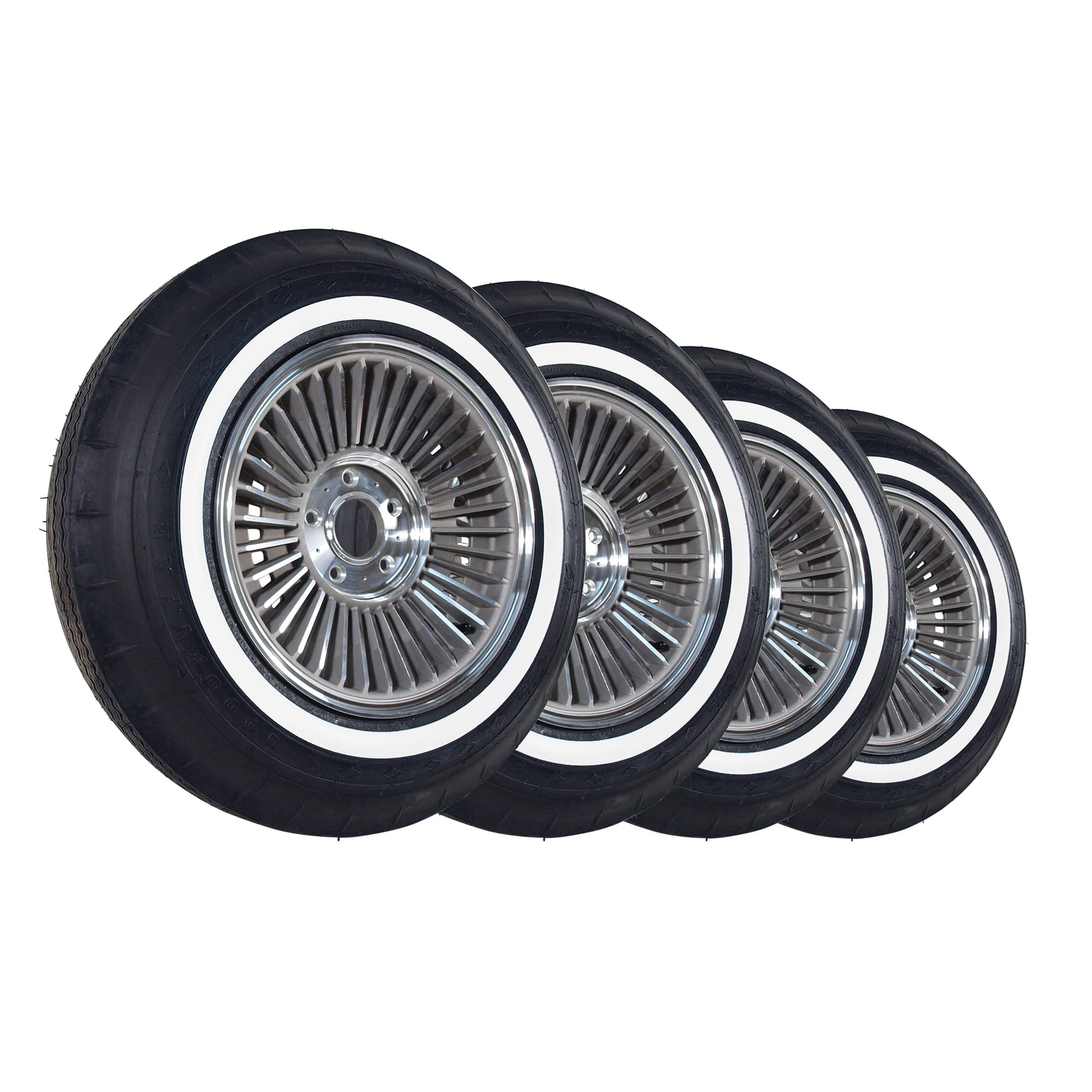 C2 New Direct-Bolt Knockoff Wheel & Tire Package - Bias 1963-1964