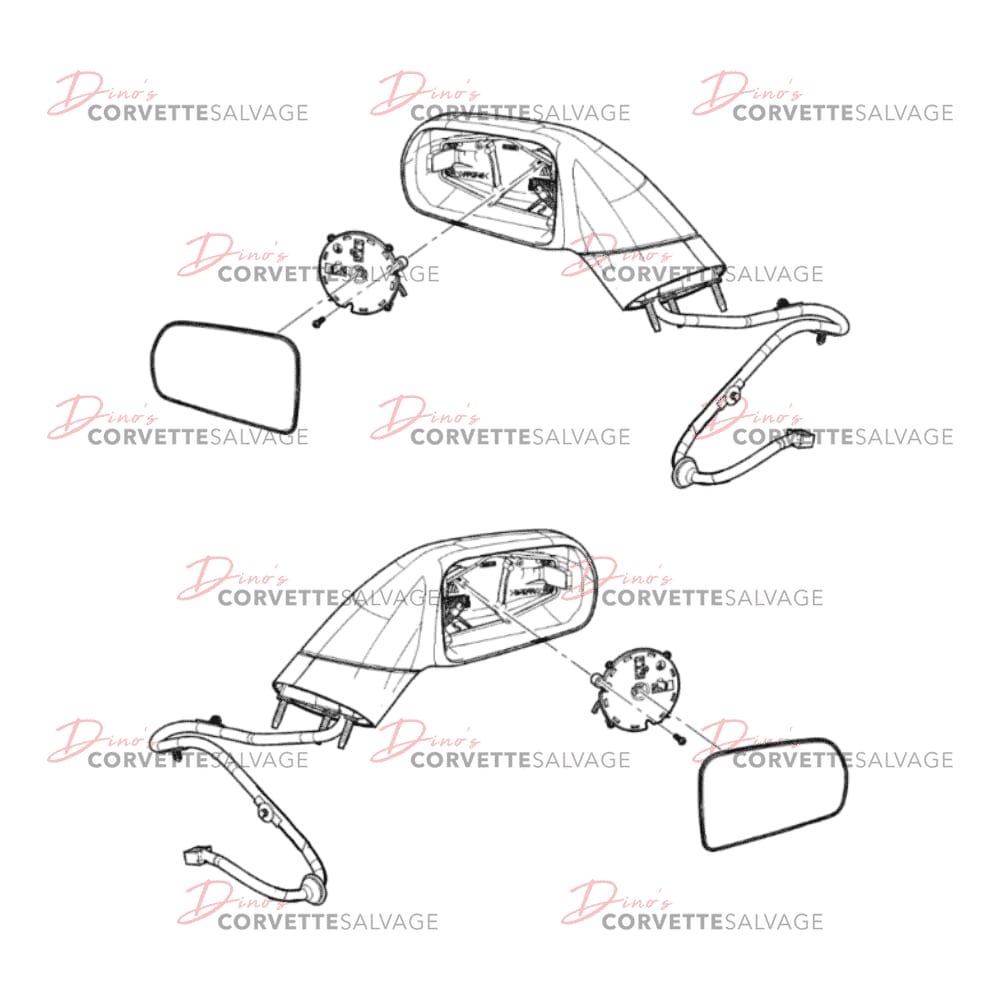 C7 Used Outside Rear View Mirror Assembly 2014-2019