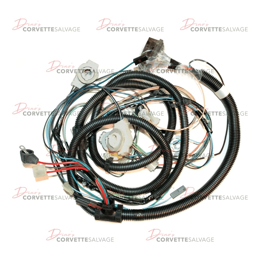 C3 New Headlight Wiring Harness with Analog Radio and Clock 1981