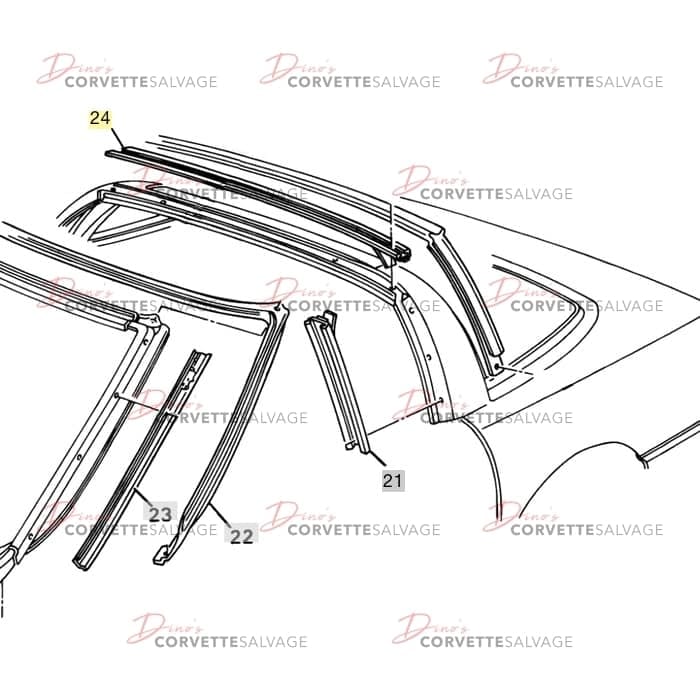 C4 Used Rear Targa Top Weatherstrip Retainer 1984-1996