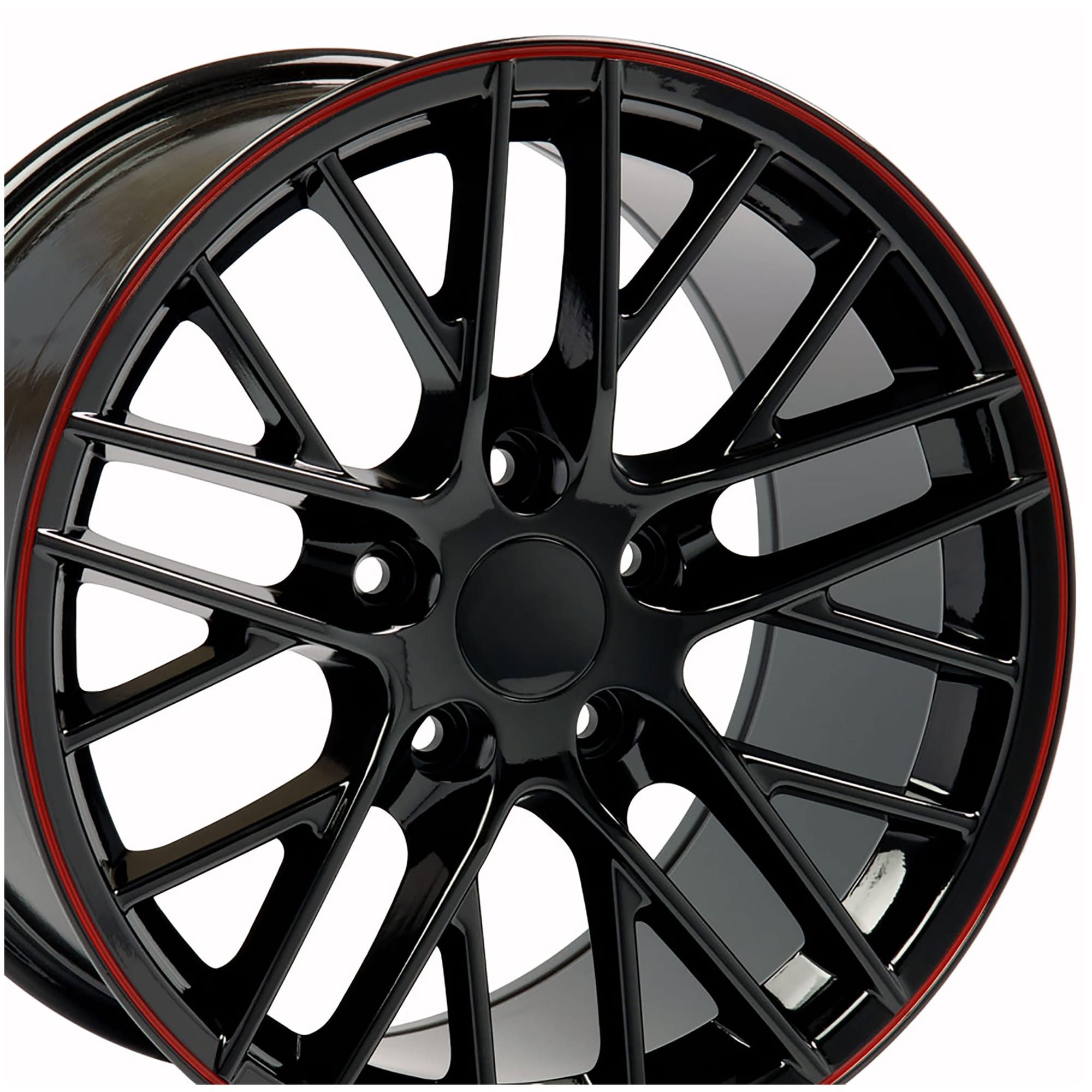 C6 New C6 ZR1 Style Wheel Set - Gloss Black with Red Stripe 2005-2013