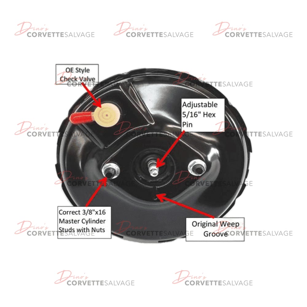 C3 Corvette New Bendix Style Power Brake Booster with Piston & Adjustment Tool 1968-1976