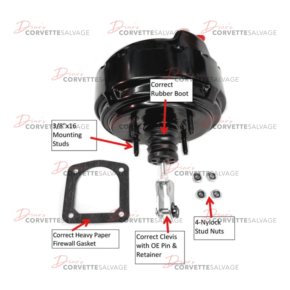 C3 Corvette New Bendix Style Power Brake Booster with Piston & Adjustment Tool 1968-1976