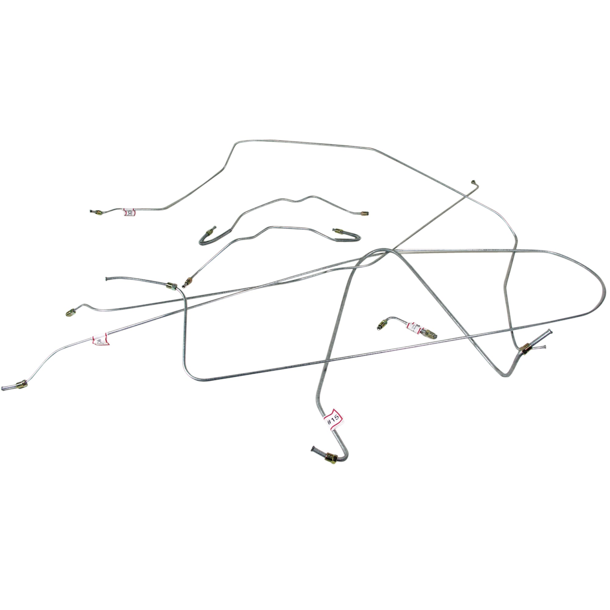 C2 New Brake Line Set, without Power Brake 3/16 Inch 1965