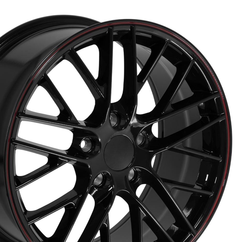 C4 New Gloss Black Redline 18x8.5 Wheel Set of 4 (CV08B) 1988-1996