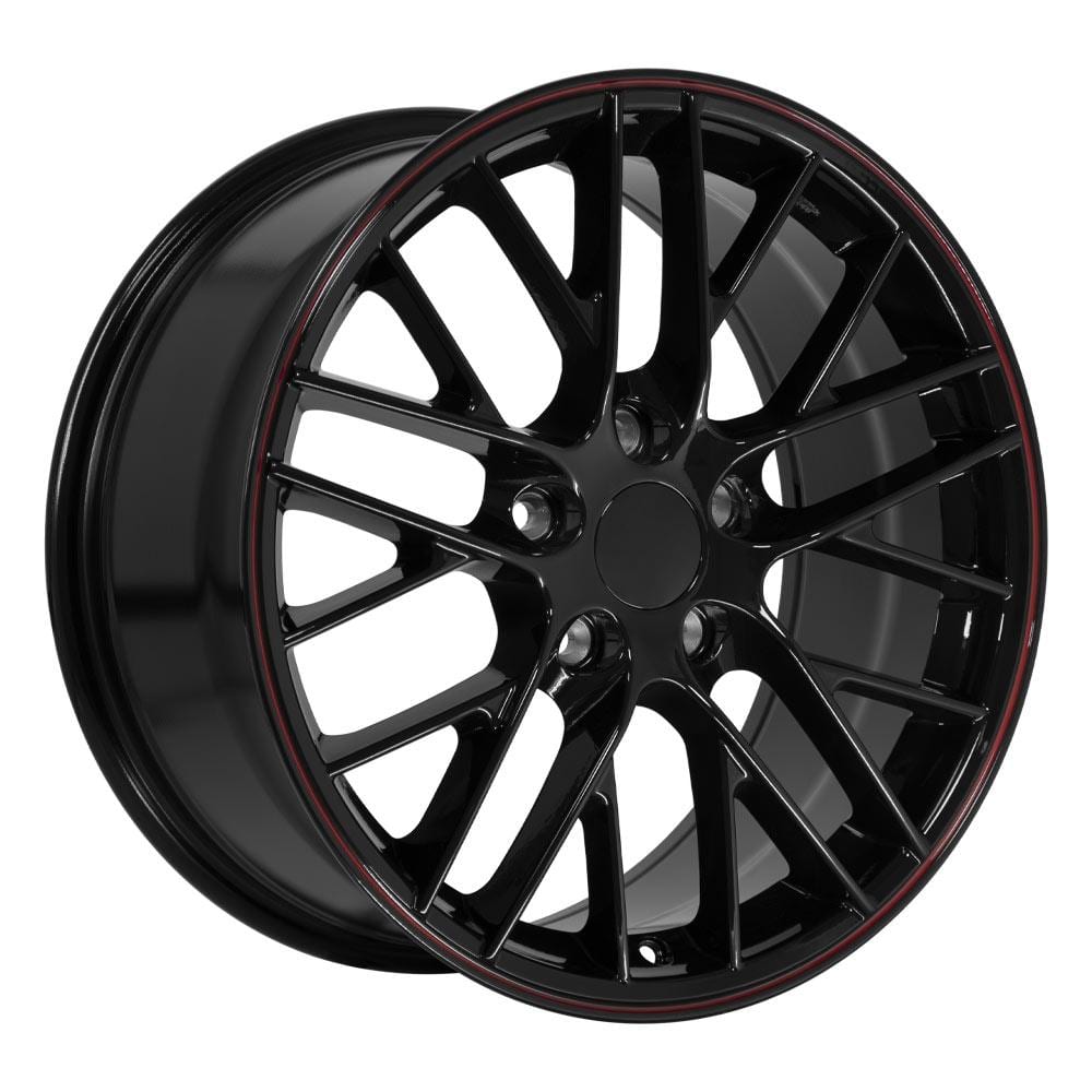 C4 New Gloss Black Redline 18x8.5 Wheel Set of 4 (CV08B) 1988-1996