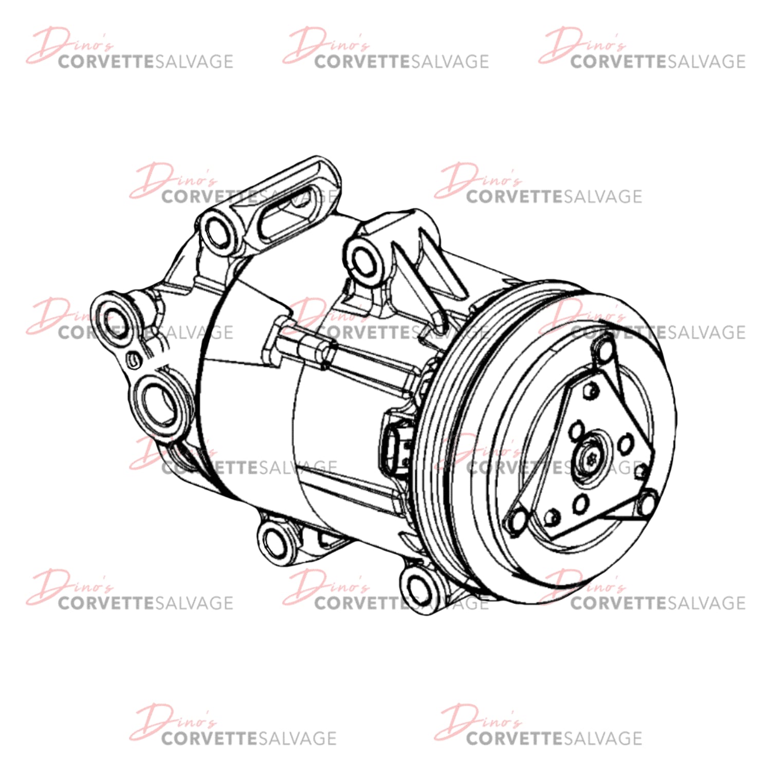 C6 Used LS3 Air Condition Compressor for Dry Sump Package 2006-2013
