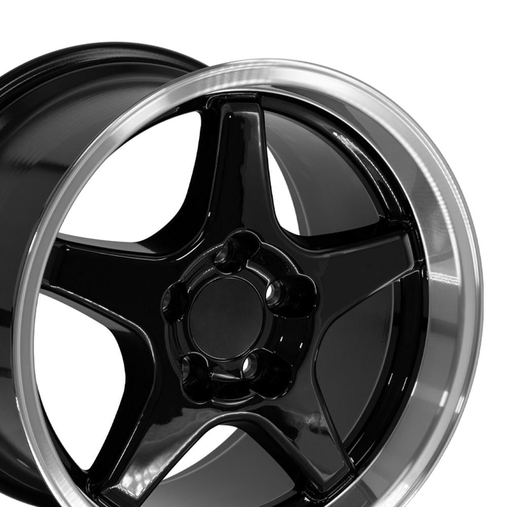 C4 New Gloss Black Machined Lip 17x11 Wheel (CV01) 1988-1996