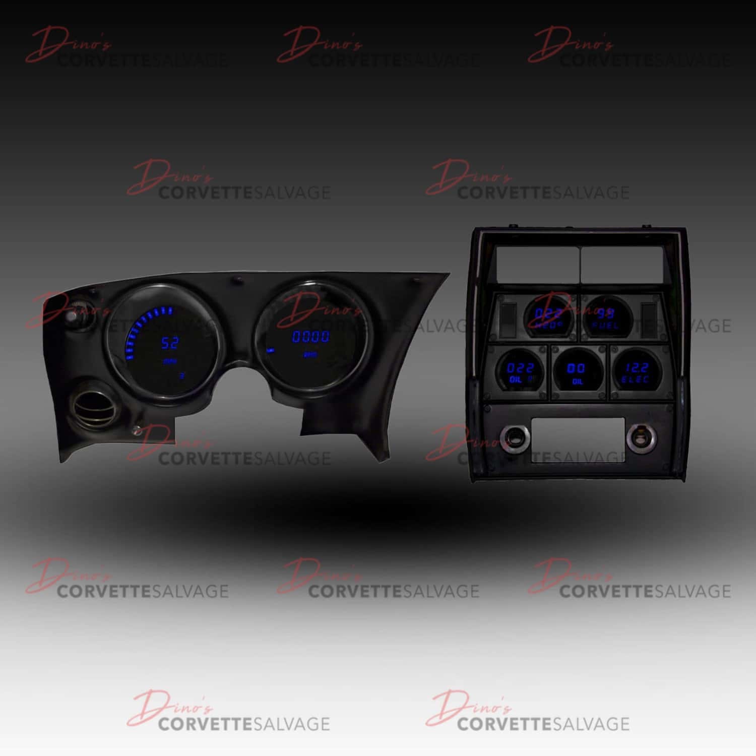 C3 Corvette New Blue LED Digital Gauge Panel 1968-1977