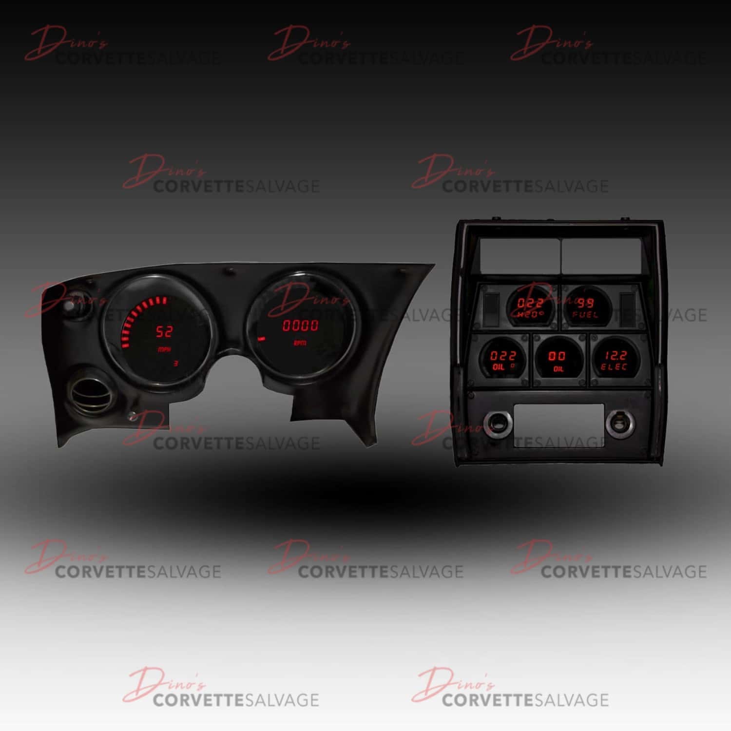 C3 Corvette New Red LED Digital Gauge Panel 1968-1977