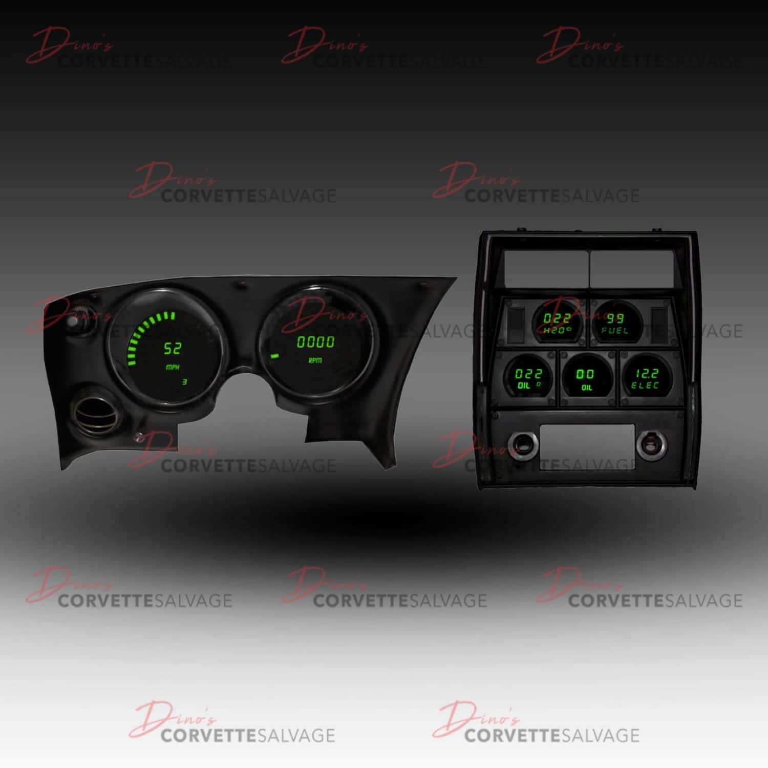 C3 Corvette New Green LED Digital Gauge Panel 1968-1977