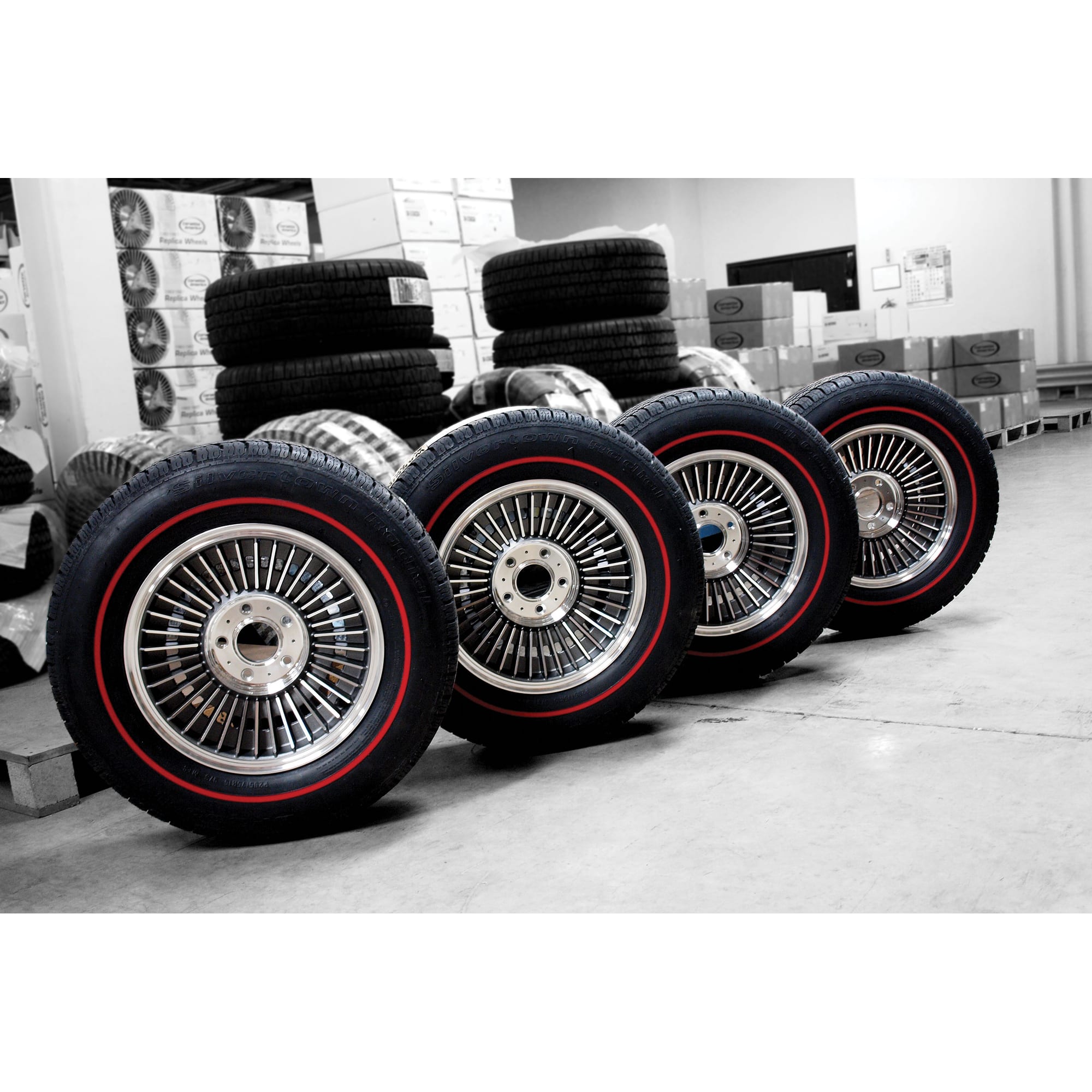 C2 New Bolt-On Wheel Set - Replica Style - with BFG Redline Radials 1967