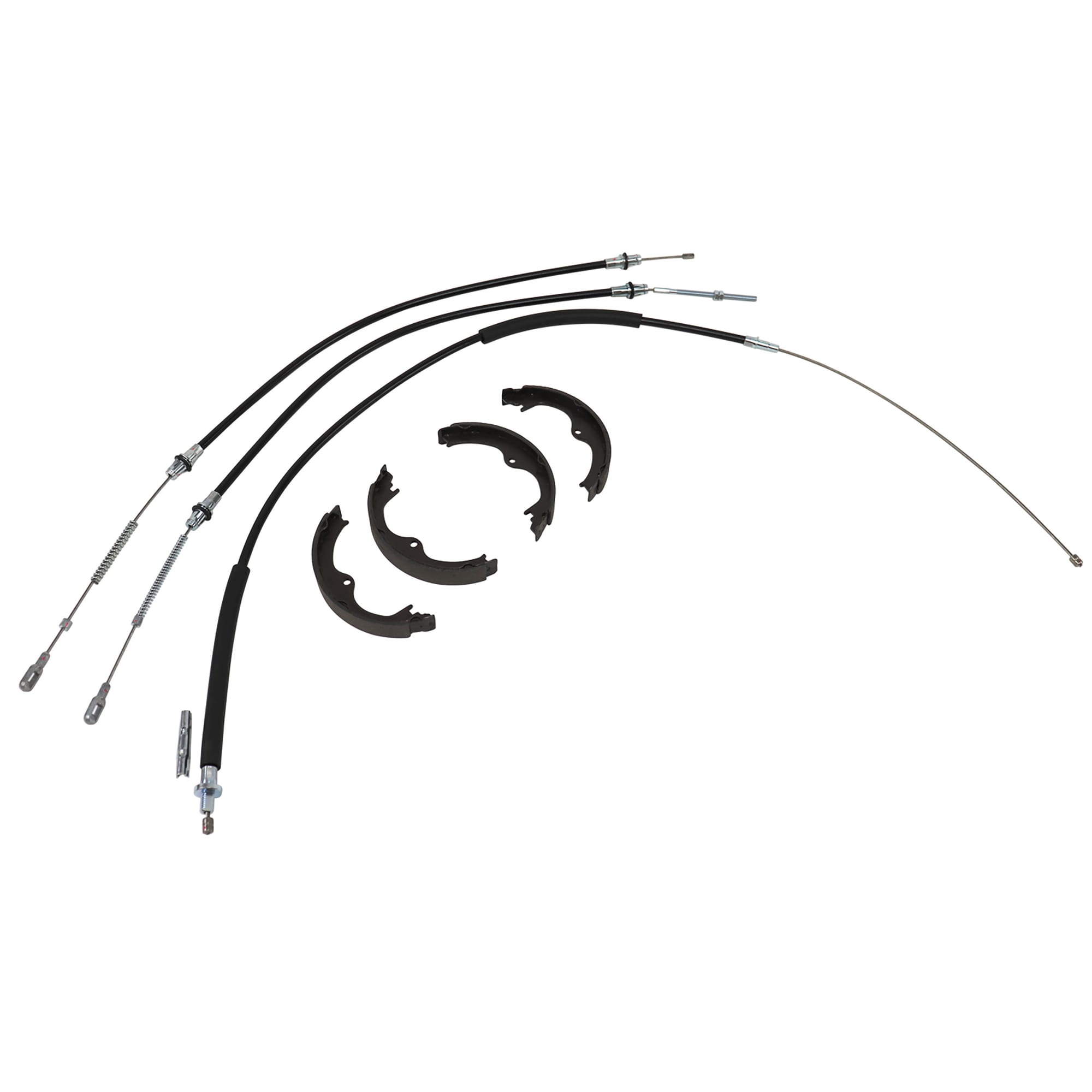 C4 New Park Brake Cables & Shoes Kit - Front & Rear Cables & Shoe Set 1984-1987