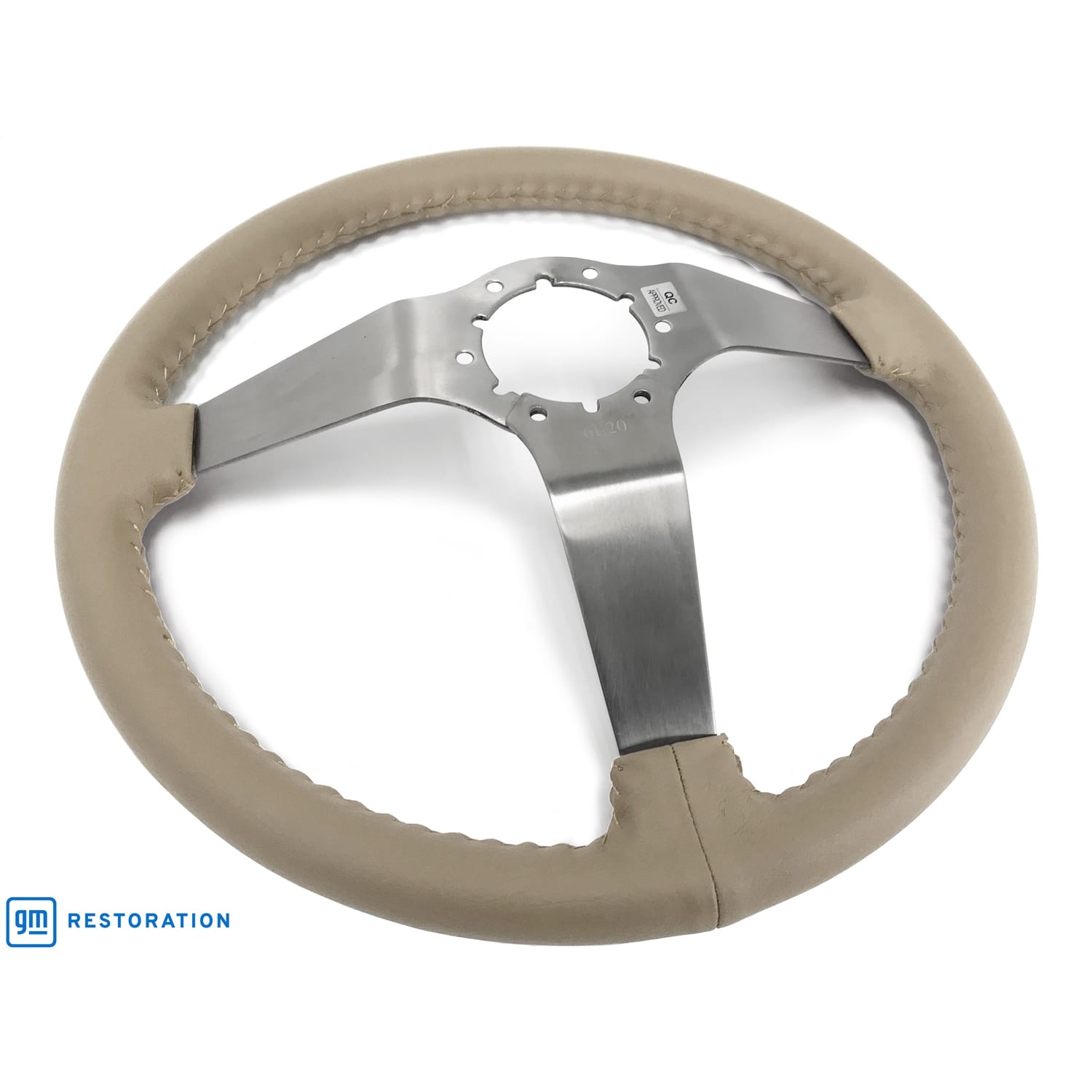 C3 New Tan Leather Steering Wheel Brushed Spokes 1977-1982 (ST3041TAN)