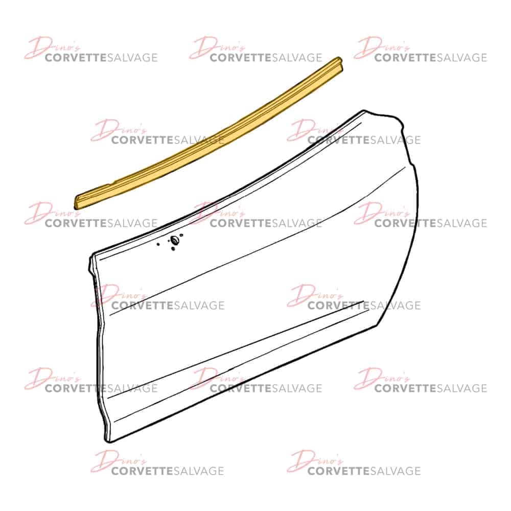 C6 Used Front Side Door Window Outer Sealing Strip 2005-2013