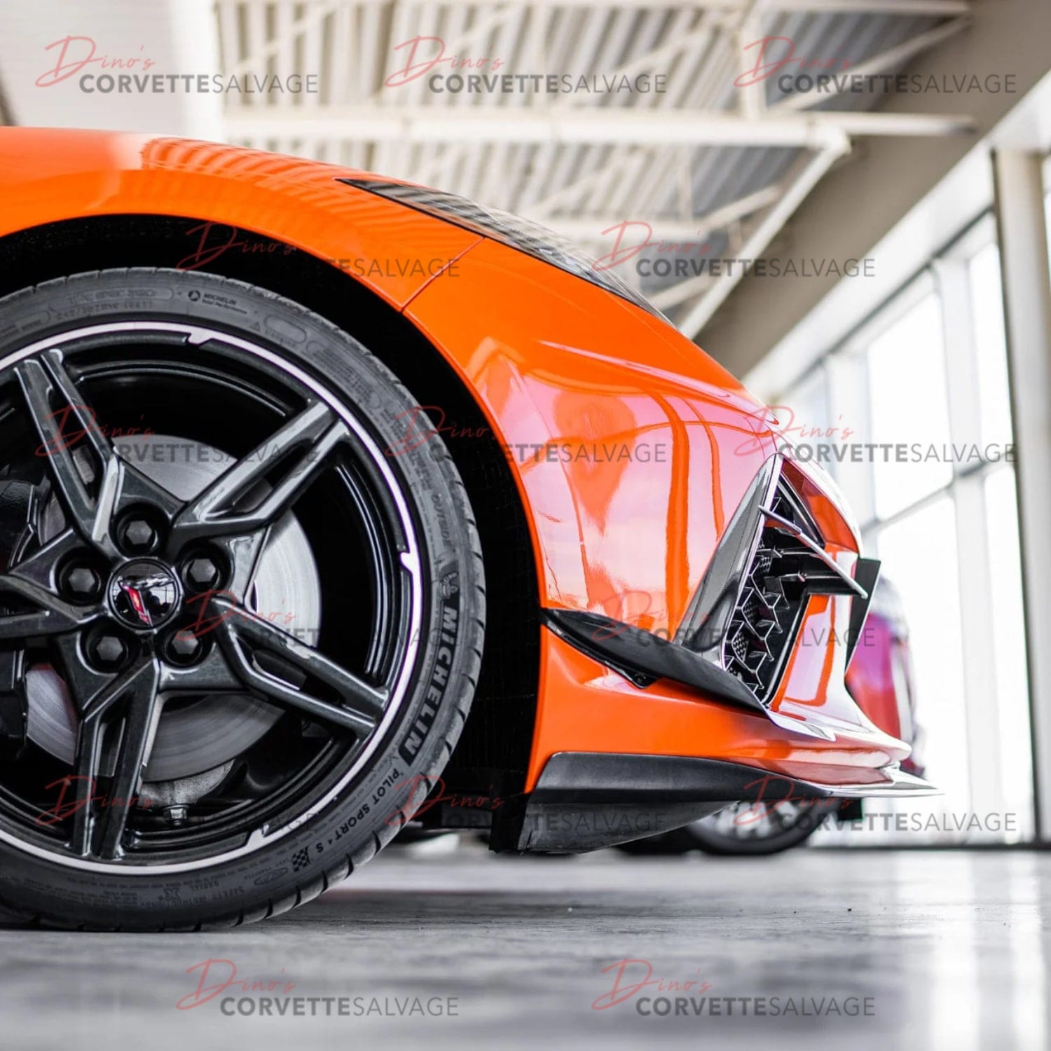 C8 Corvette New Carbon Flash Metallic Stingray Z06 Canard Set 2020-2025 Installed