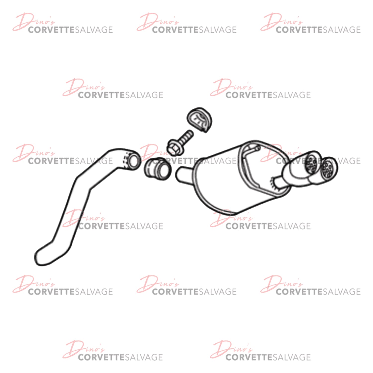 C7 Used Z06 Rear Exhaust Muffler with Exhaust Pipe 2015-2019