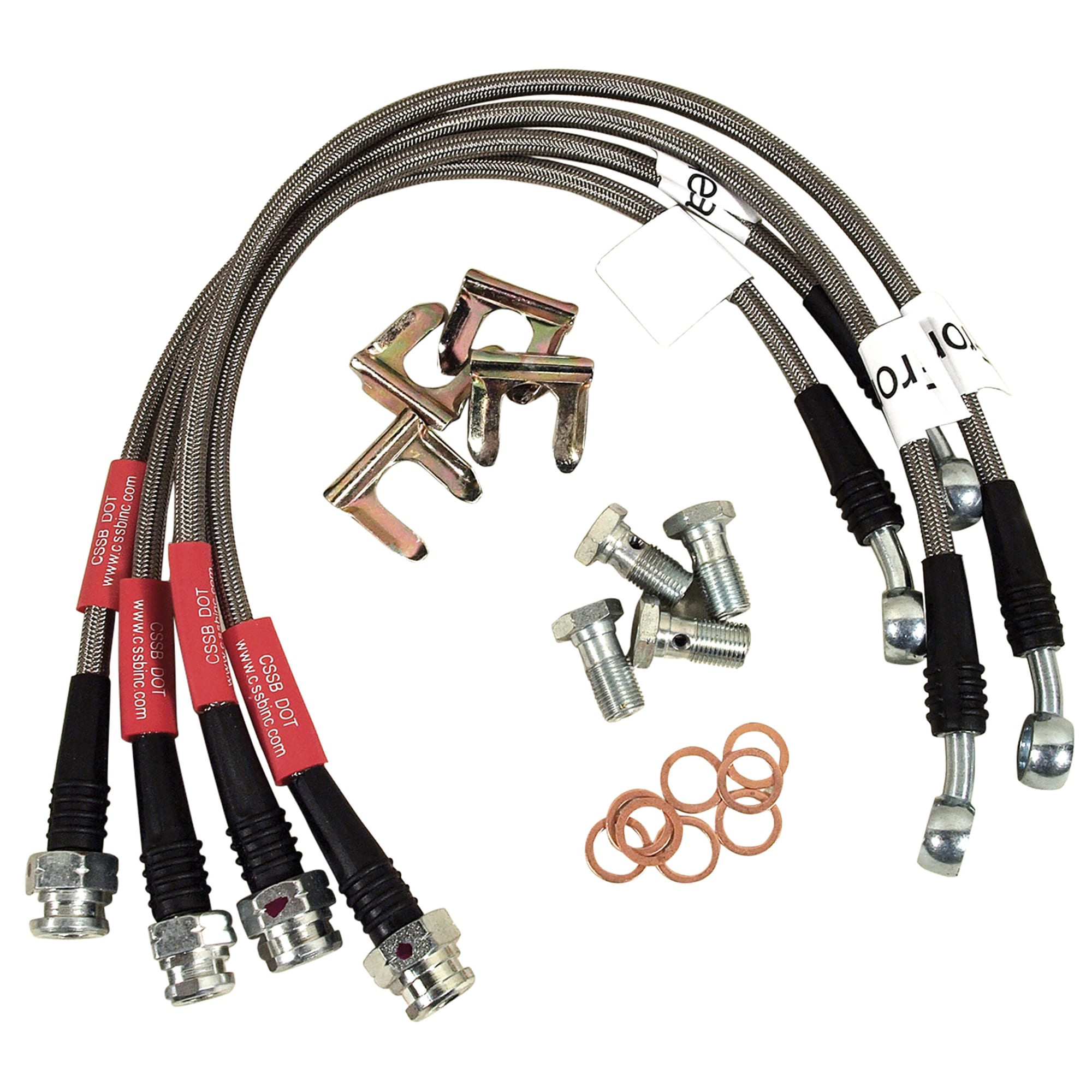 C6 New Brake Line Kit, Braided Stainless Steel 2005-2013
