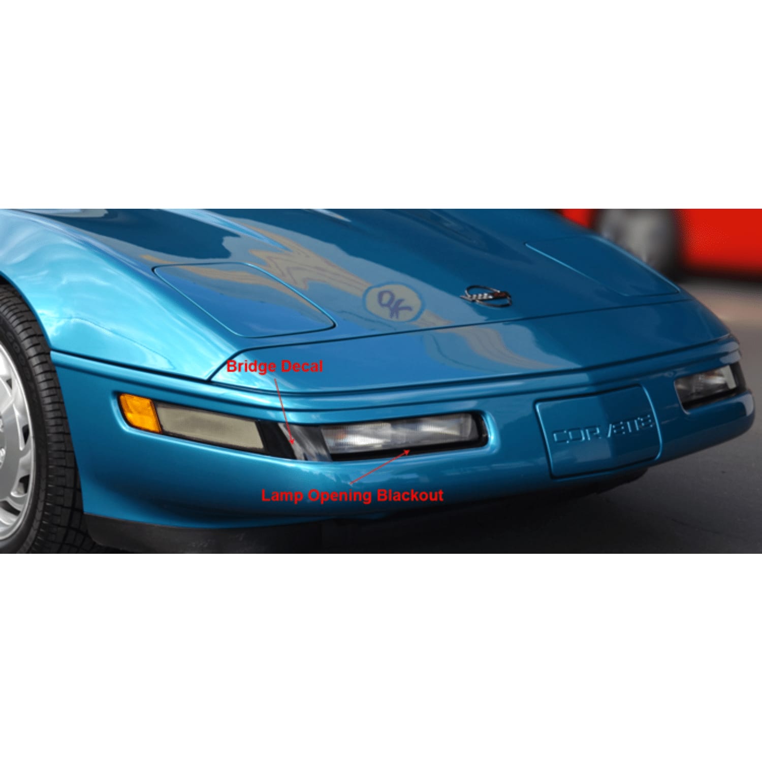 C4 New Lamp Opening & Bridge Blackout Decal Kit 1994-1996