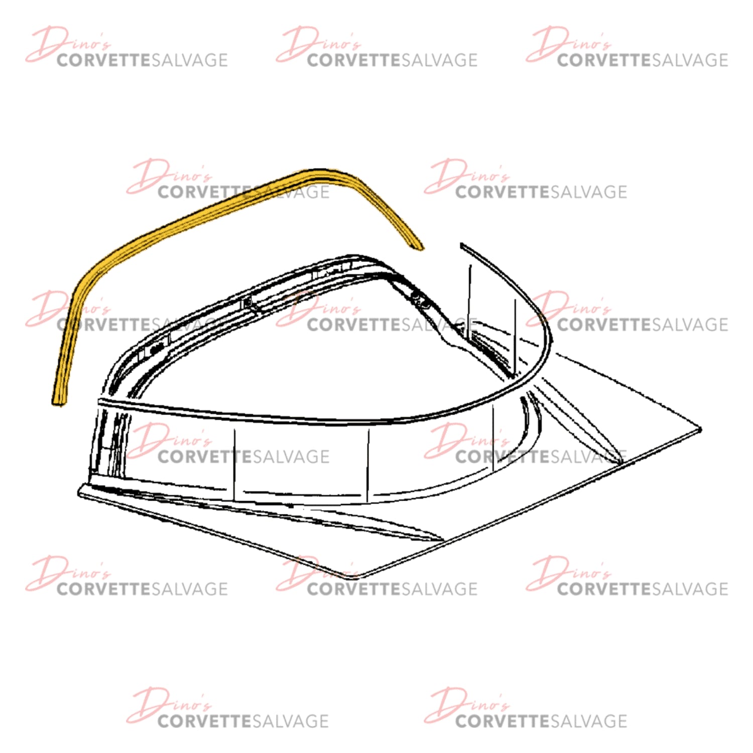 C5 Used Coupe Rear Compartment Lift Window Rear Auxiliary Seal (Front Secondary Seal) 1997-2004