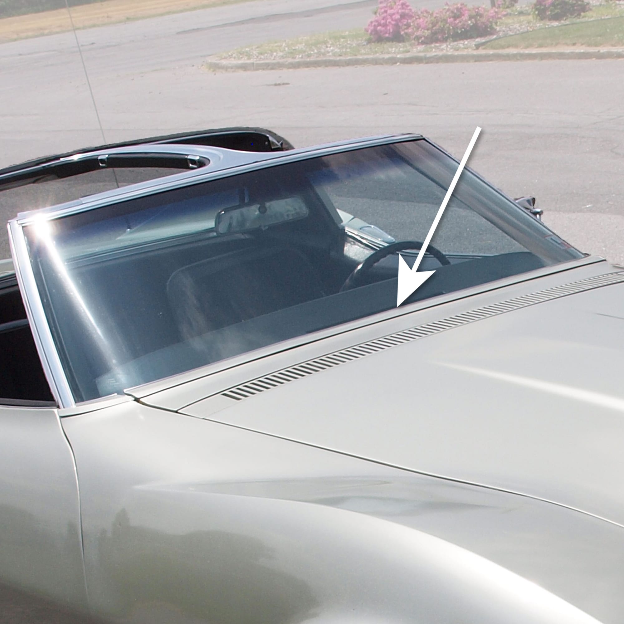 C3 New Windshield Wiper Door Stainless Steel Molding 1968