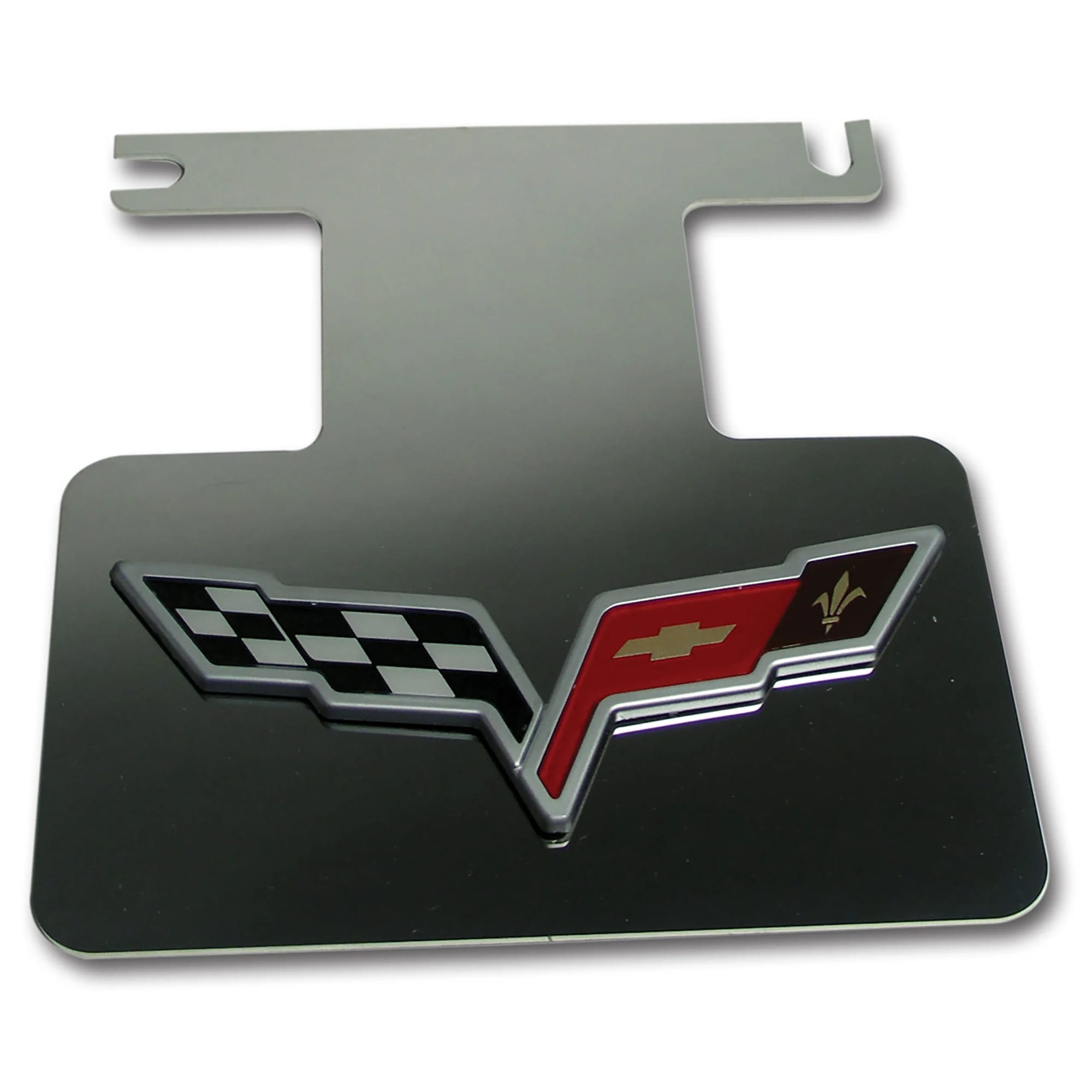 C6 New Exhaust Plate, Stainless Steel with 3D C6 Emblem 2005-2013
