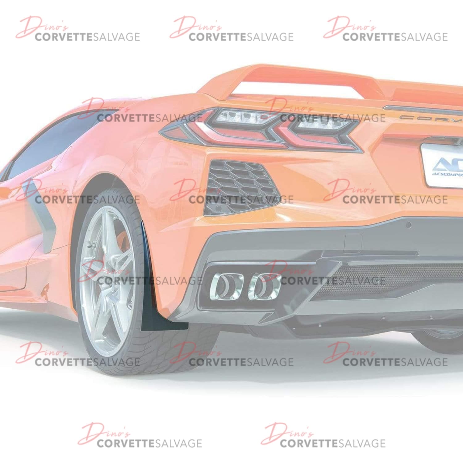 C8 Corvette New Carbon Flash Metallic Stingray Rear Rock Guards 2020-2025