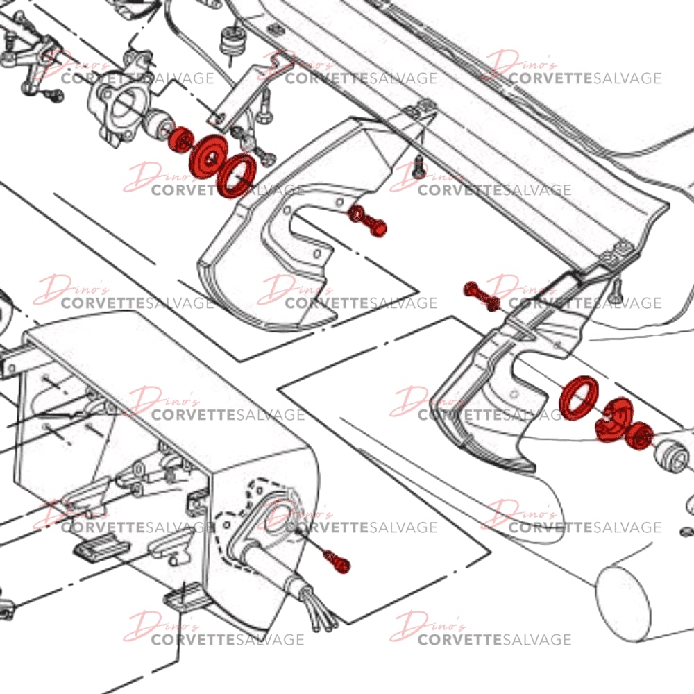 C2 Corvette New Headlight Assembly Kit 1963-1967 Illustration Diagram