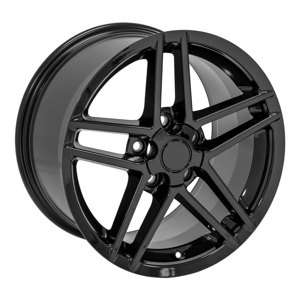 C4 New Gloss Black 17x9.5 Wheel Set of 4 (CV07A) 1988-1996