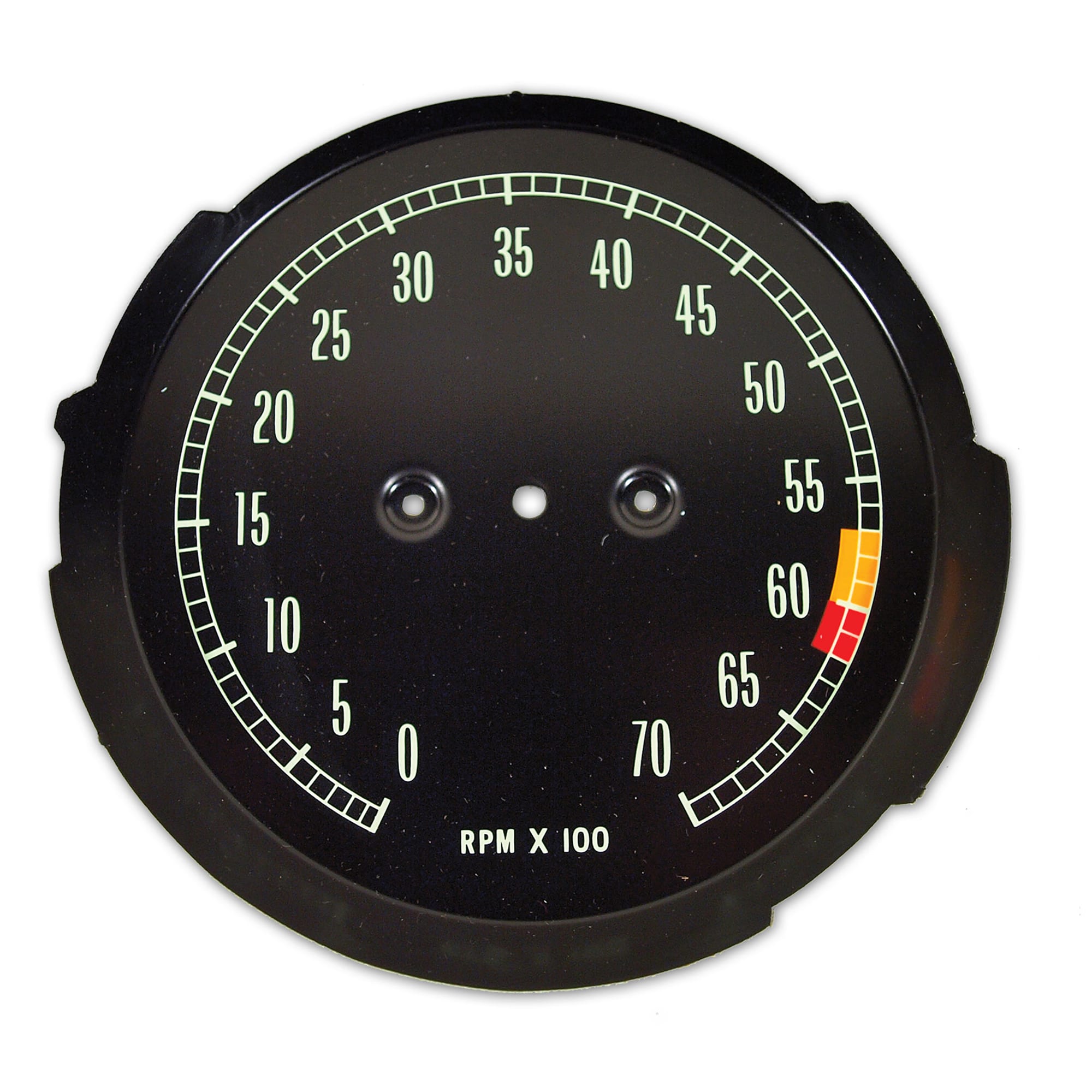 C2 New Tachometer Face, 6000 RPM Redline 1965-1967