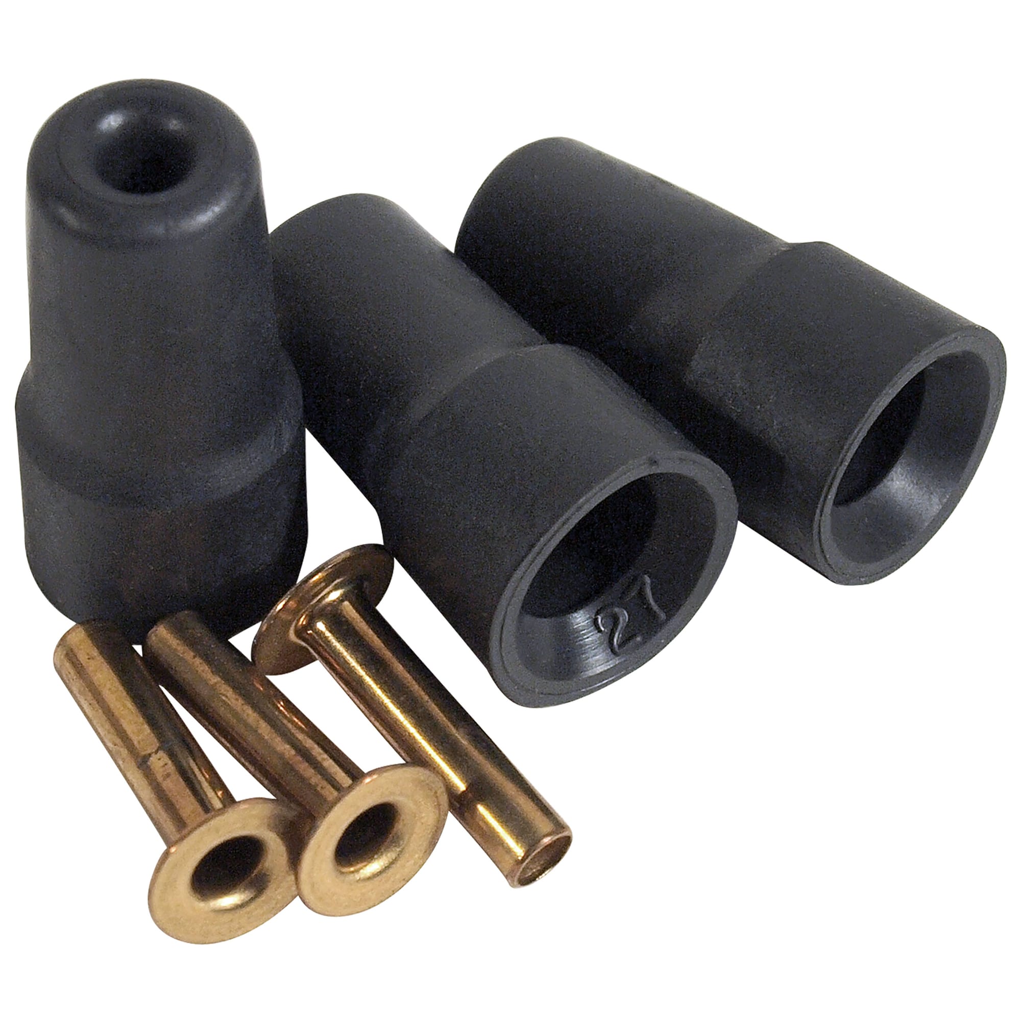 C3 New Terminals: Rear Tail Light & License Plate Light Fiberoptic Ferrules/Ends & Boots 1968-1971