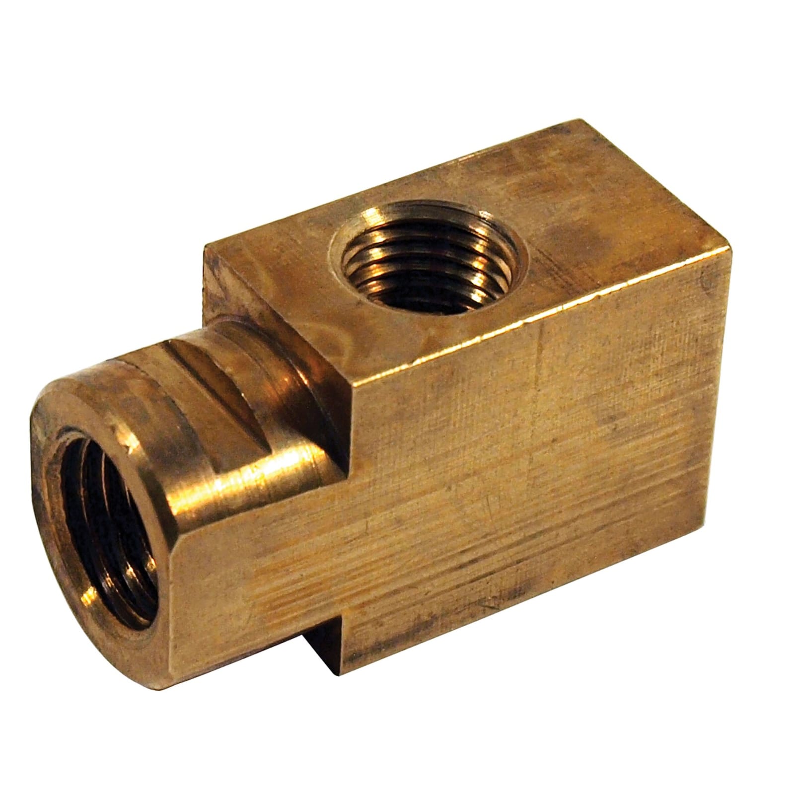 C2-C3 New Driver-Side Brake Line Block, Rear - 65 with Power Brake - 1/4 Inch 1965-1982