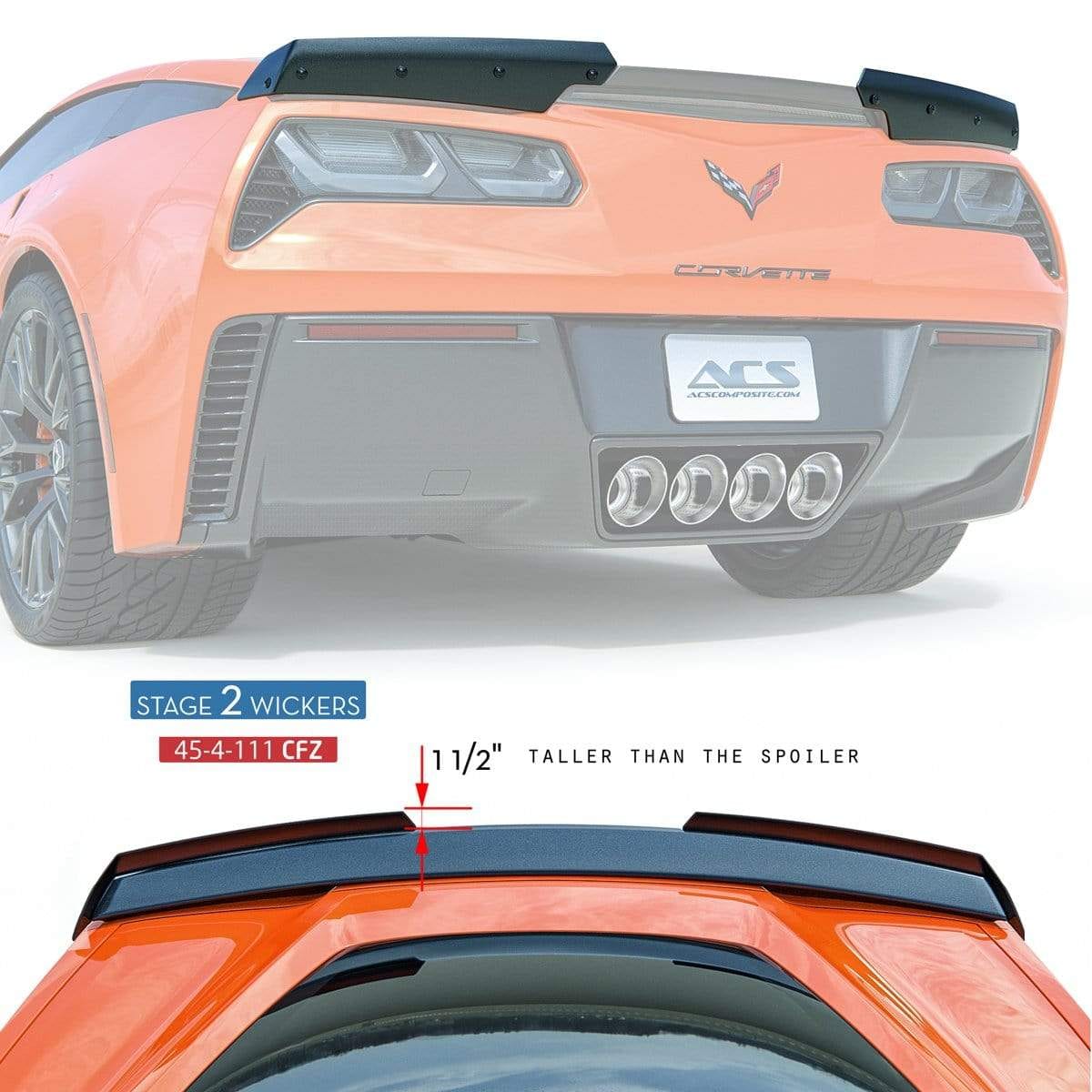 New C7 Z06 GS Stage 2 Wicker Spoiler Conversion Kit 2015-2019