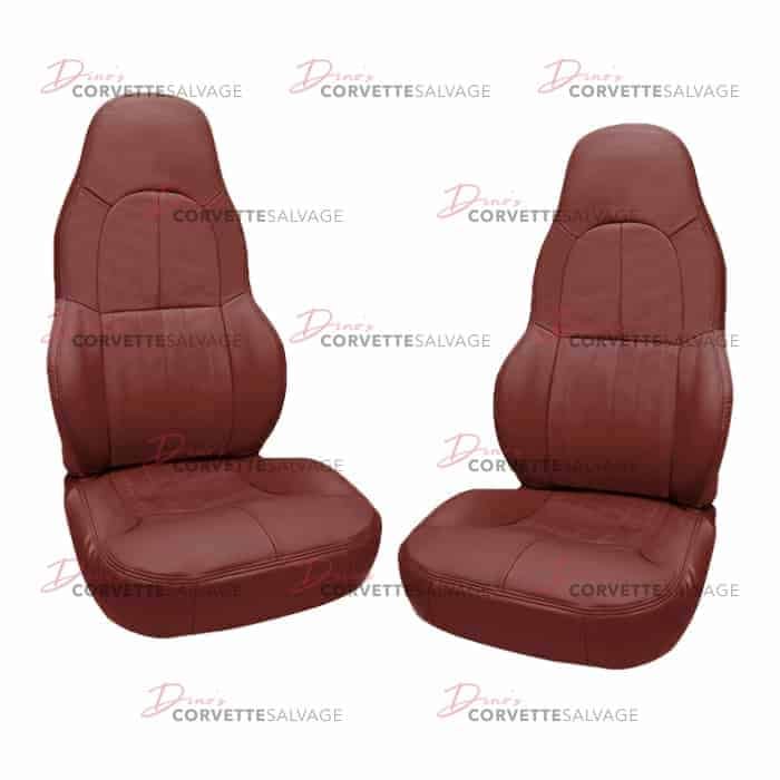 C5 New Firethorn Red Leather Standard Seat Cover Set 1997-1999