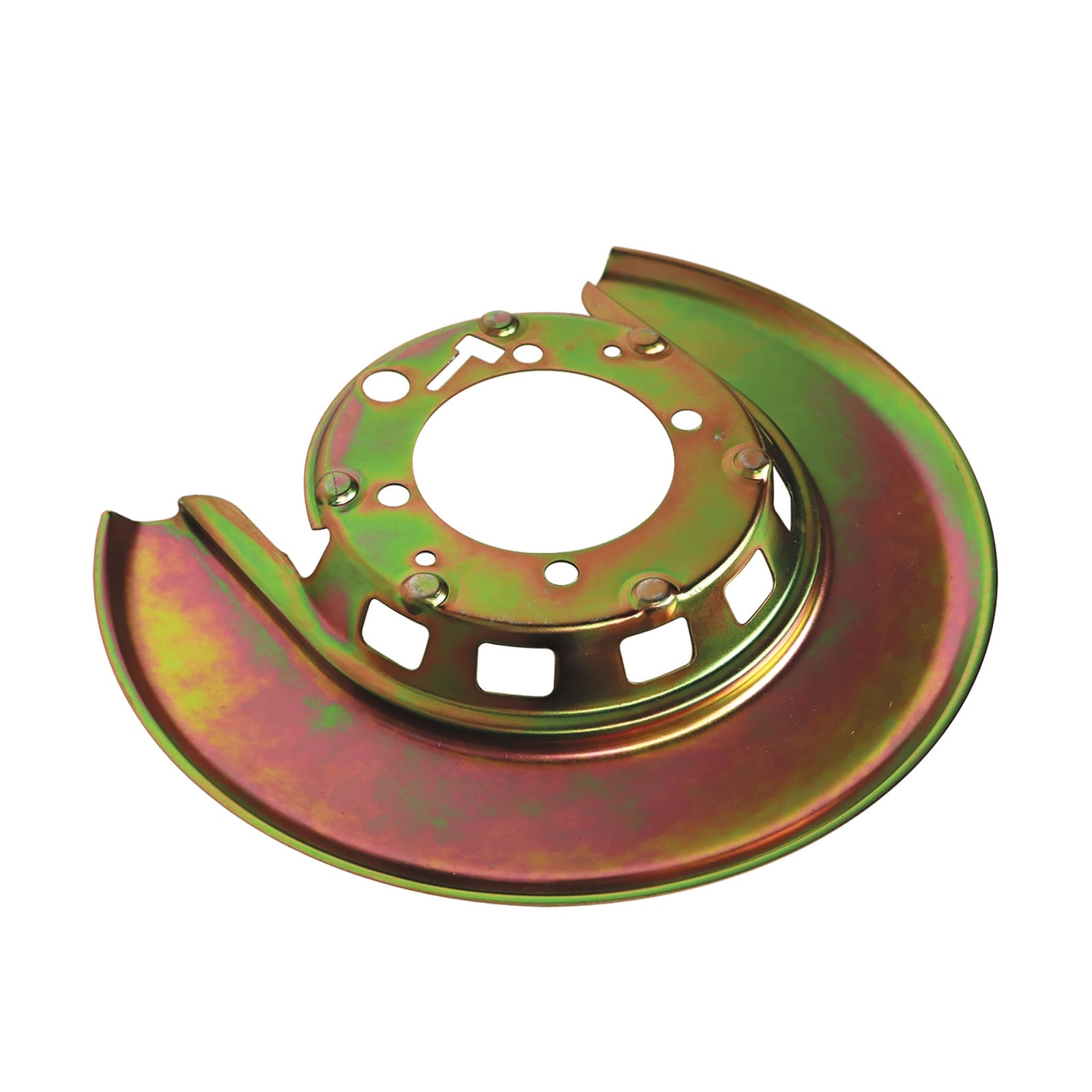 C3 New Driver-Side Rear Backing Plate Shield, Gold 1976-1982